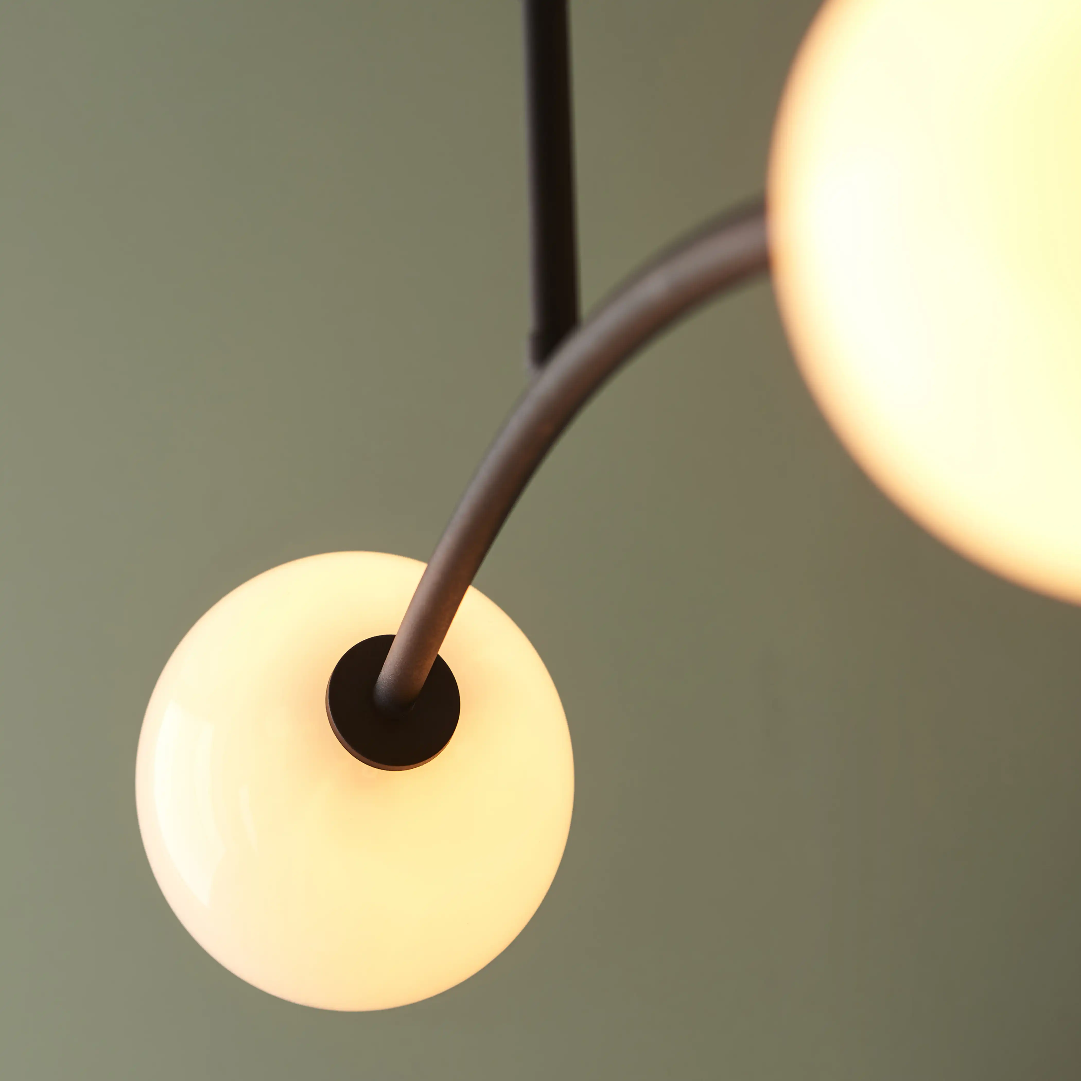 Rica 4 Light Pendant Light | Opal & Matte Black - Image 7