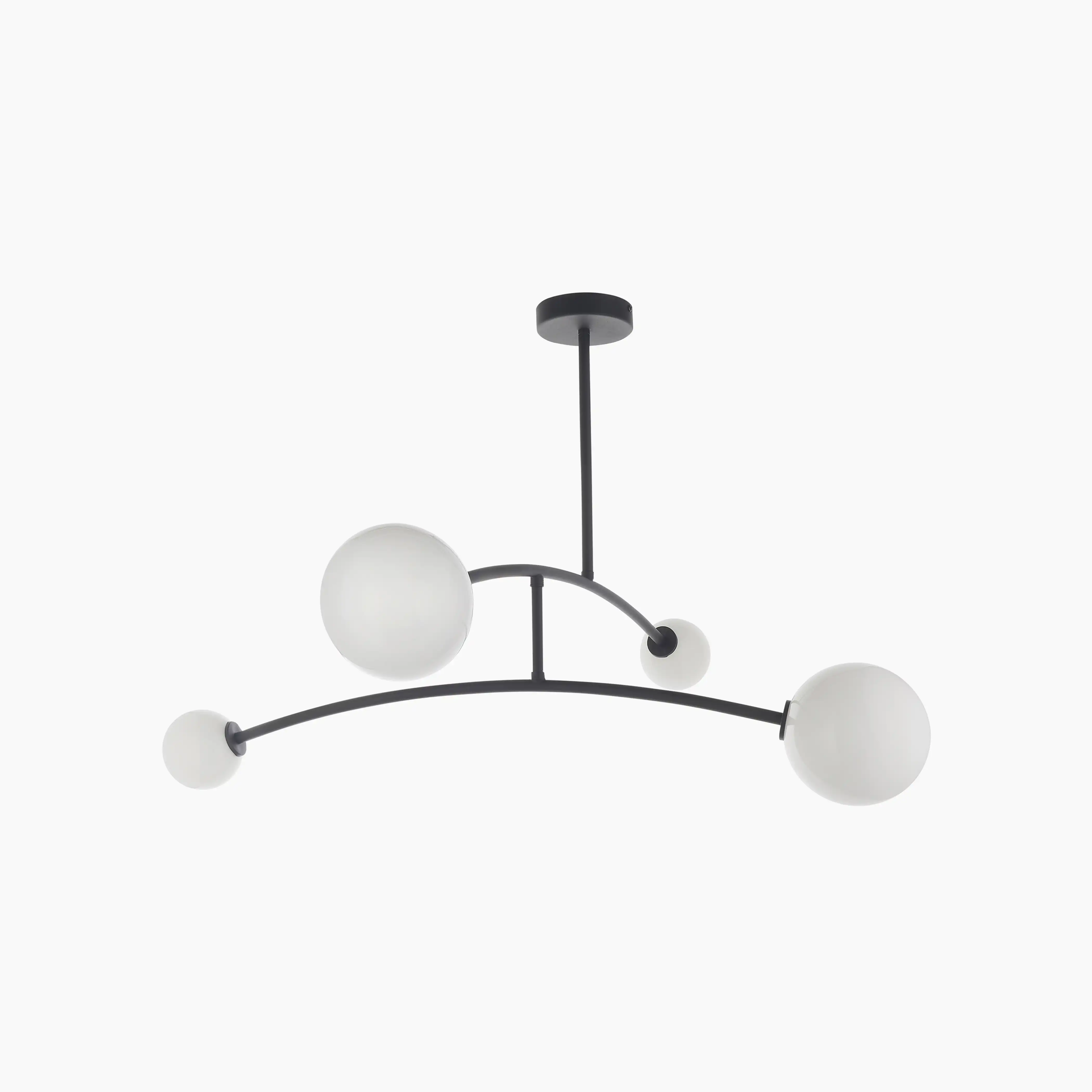 Rica 4 Light Pendant Light | Opal & Matte Black - Image 9