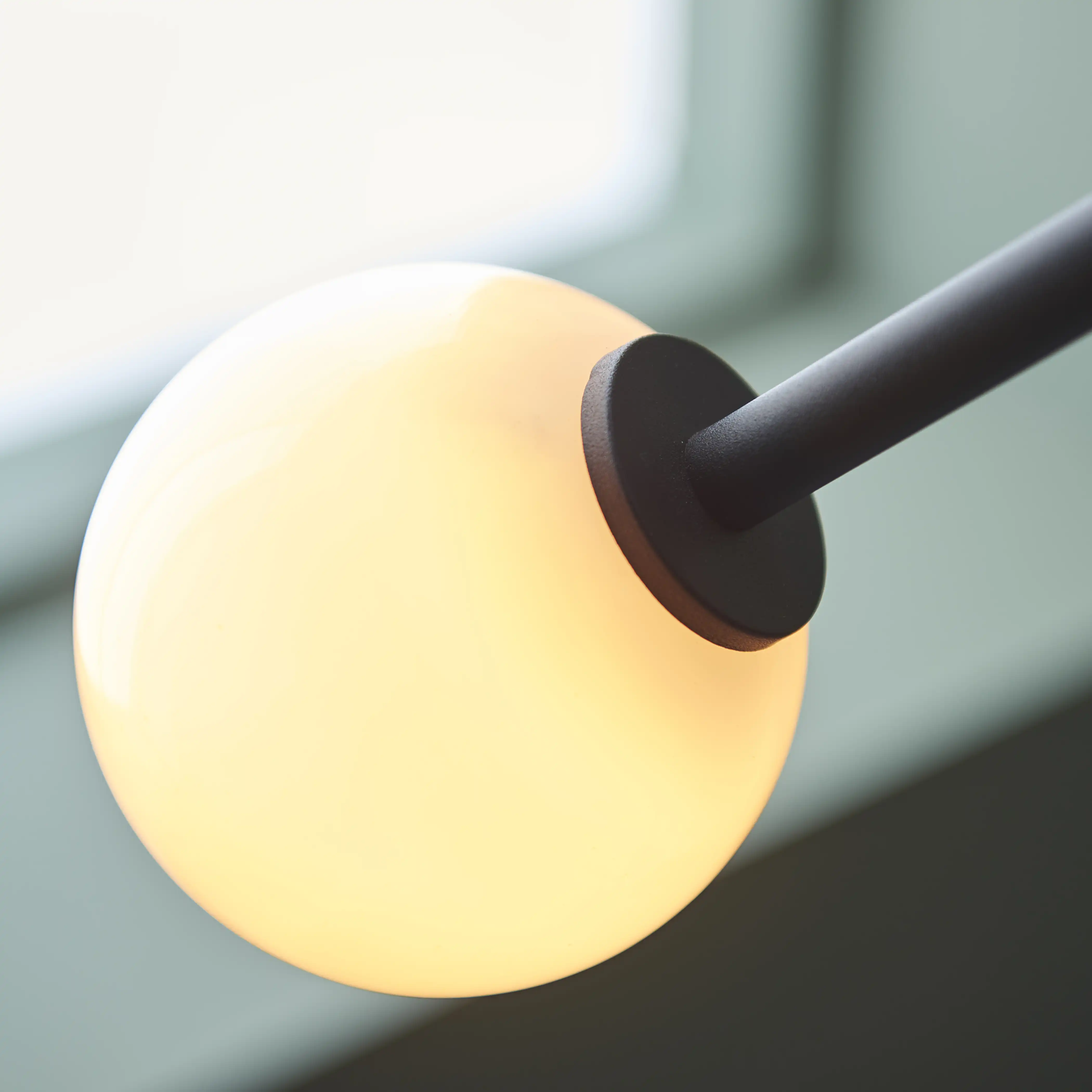 Rica Arched Floor Lamp | Opal & Matte Black - Image 7