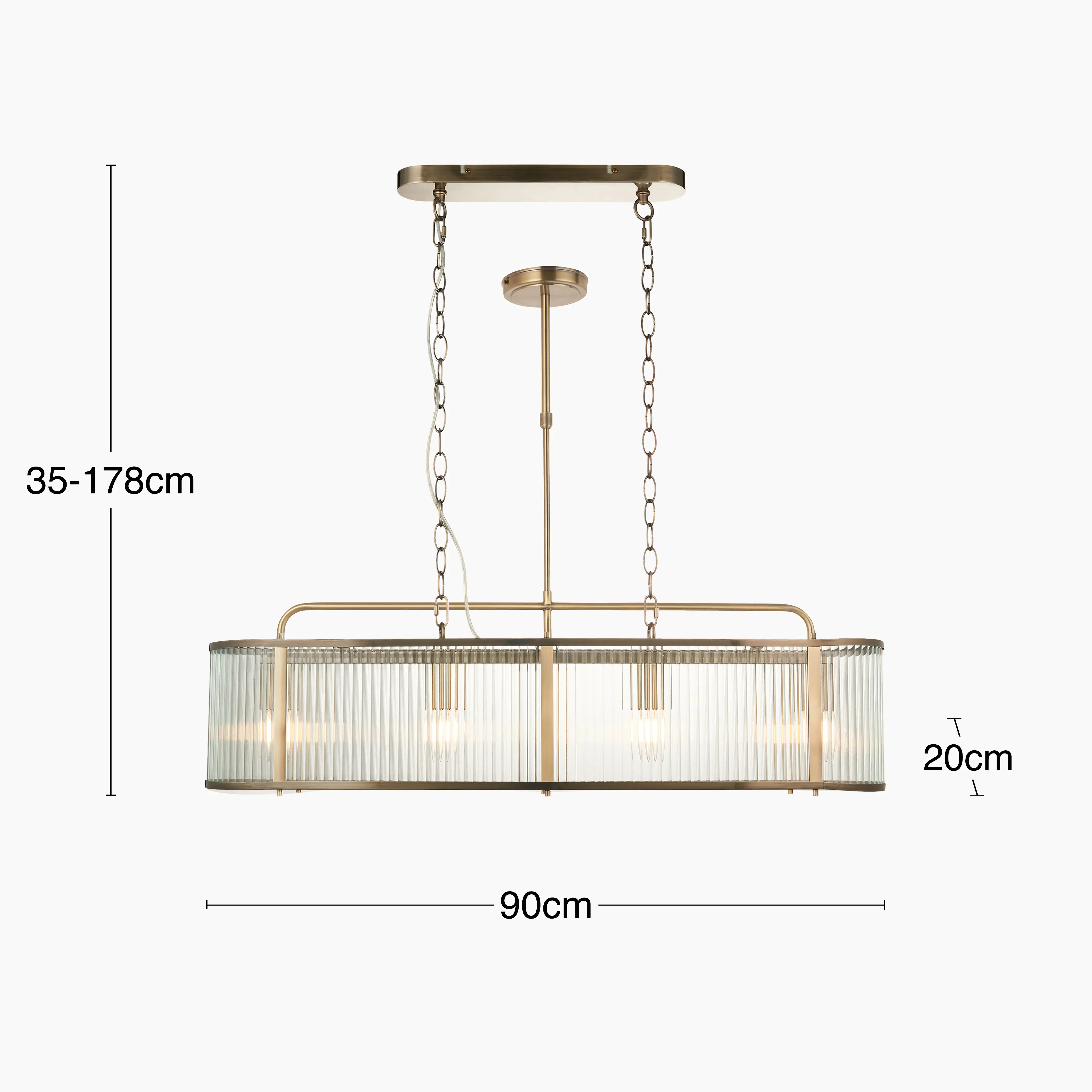 Ridgeton 4 Light Pendant Light | Brass - Image 6