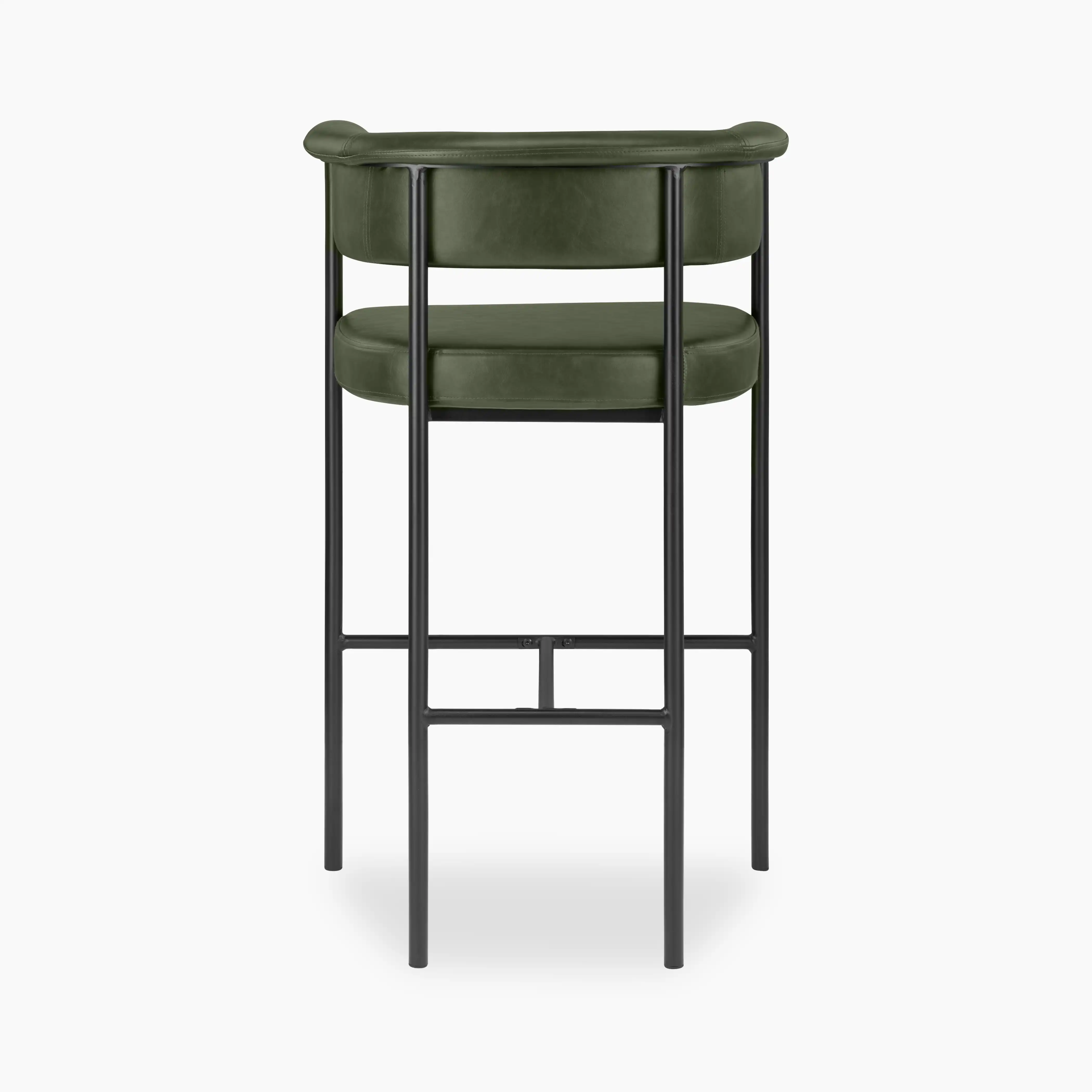 Roane Bar Stool | Vintage Green Faux Leather & Black - Image 5