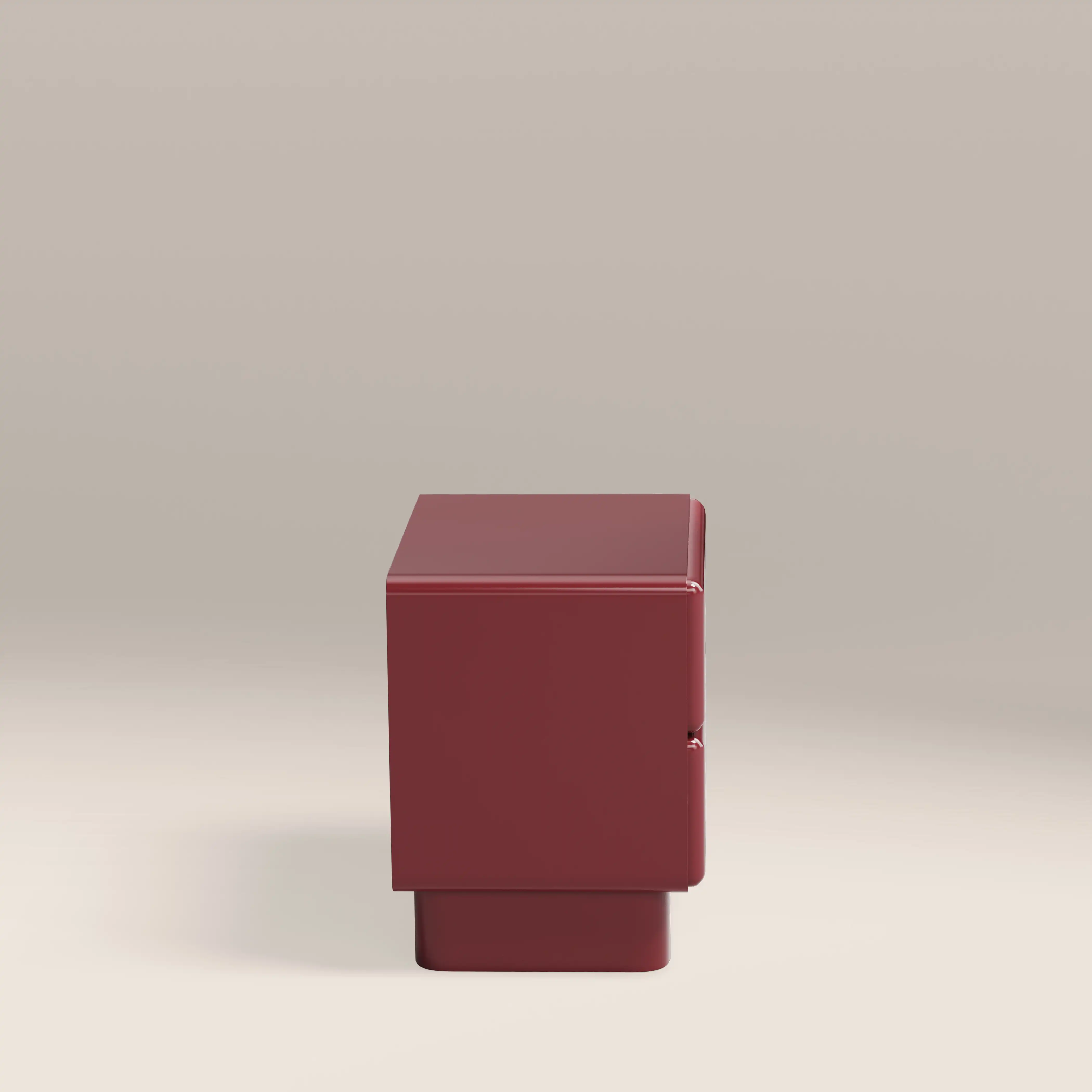 Roanne 2 Drawer Bedside Table | High Gloss Burgundy - Image 4