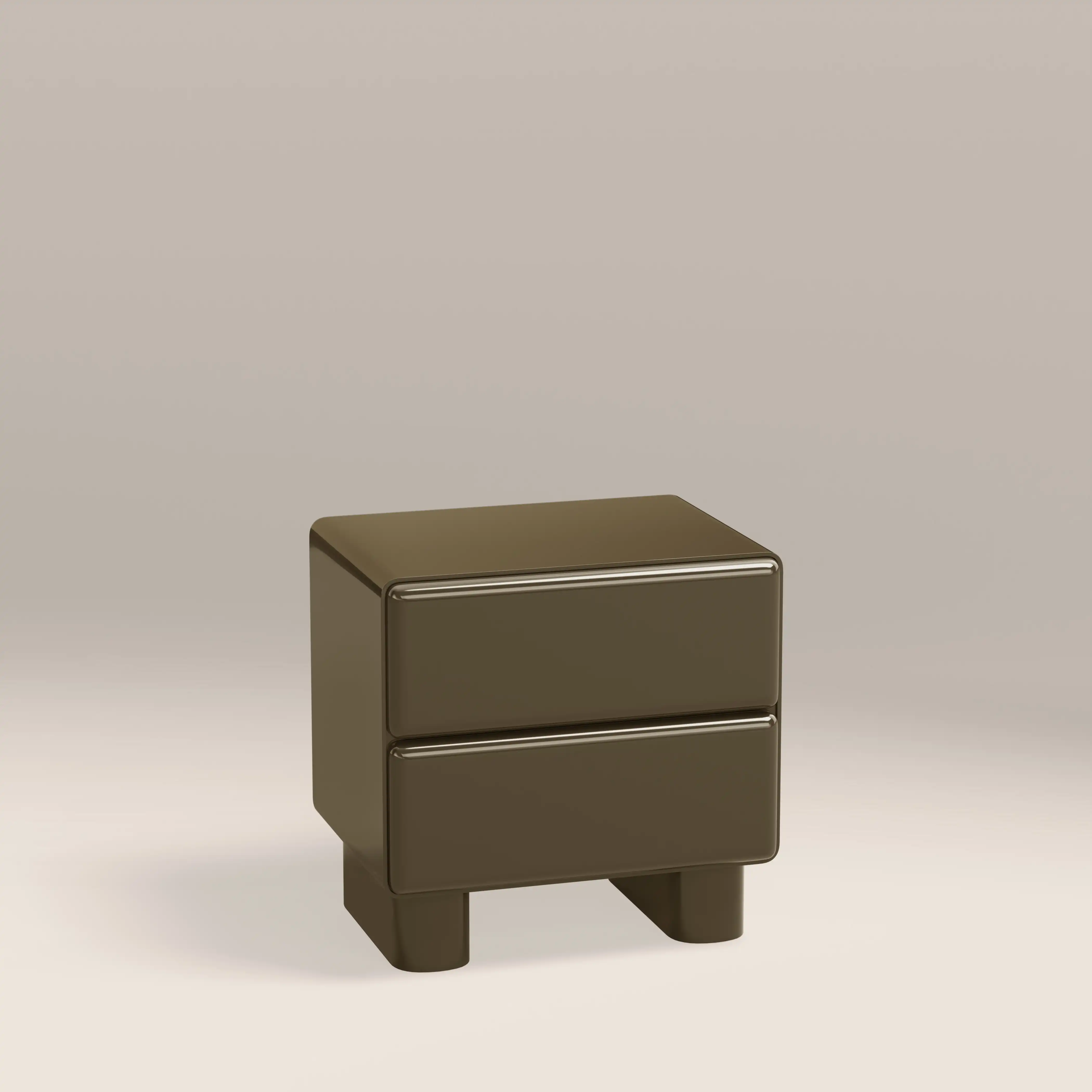 Roanne 2 Drawer Bedside Table | High Gloss Clay Green - Image 3