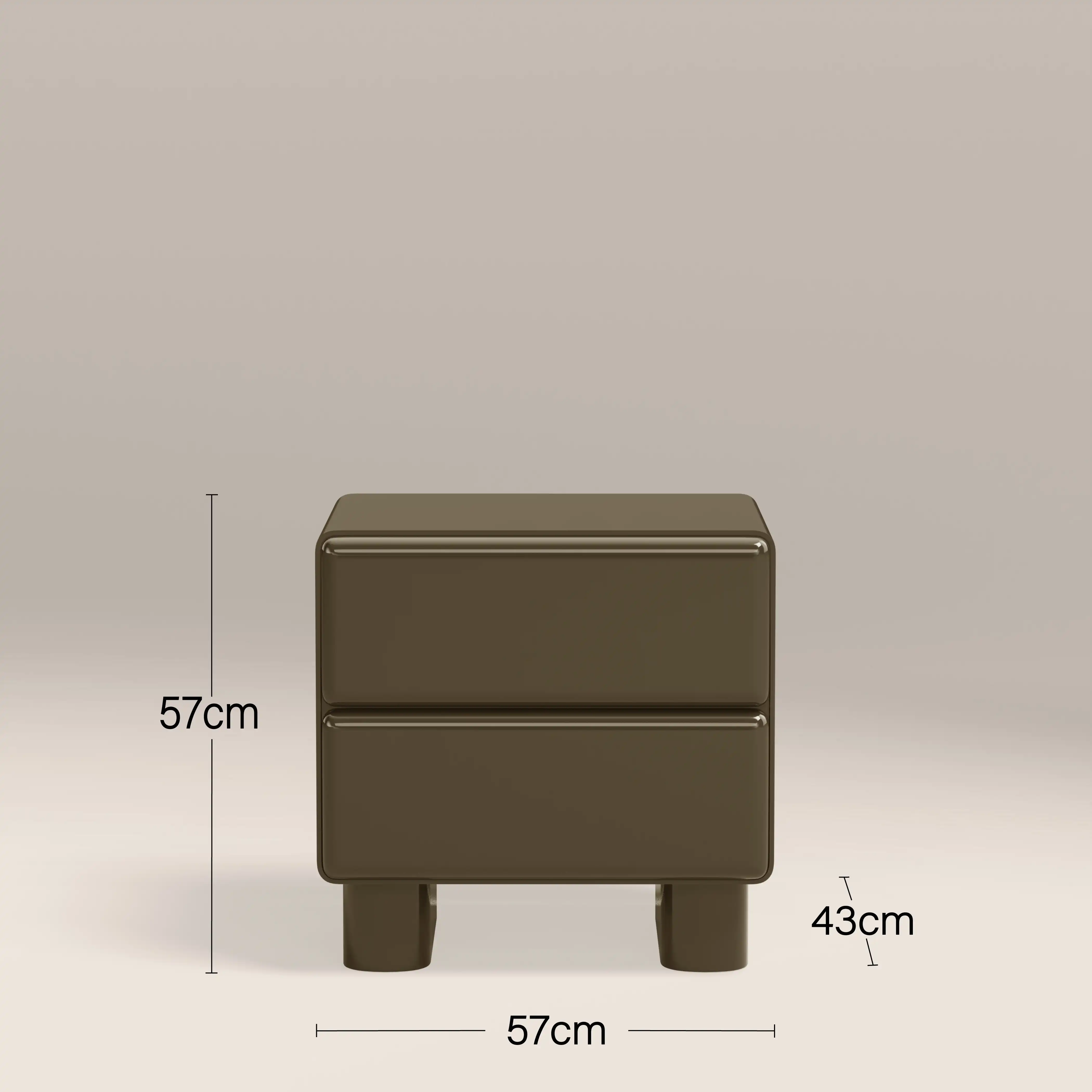Roanne 2 Drawer Bedside Table | High Gloss Clay Green - Image 6
