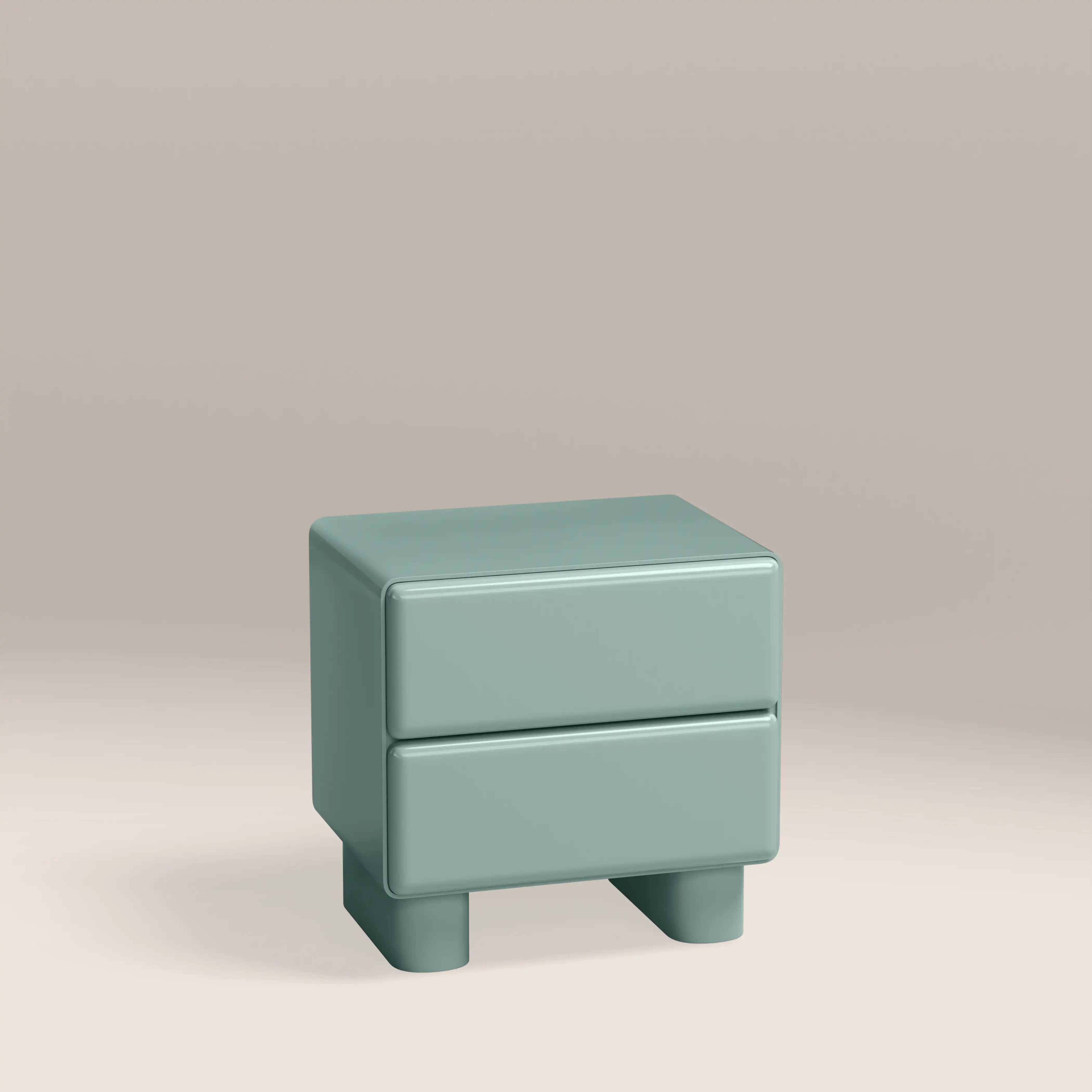 Roanne 2 Drawer Bedside Table | High Gloss Sky Blue - Image 2