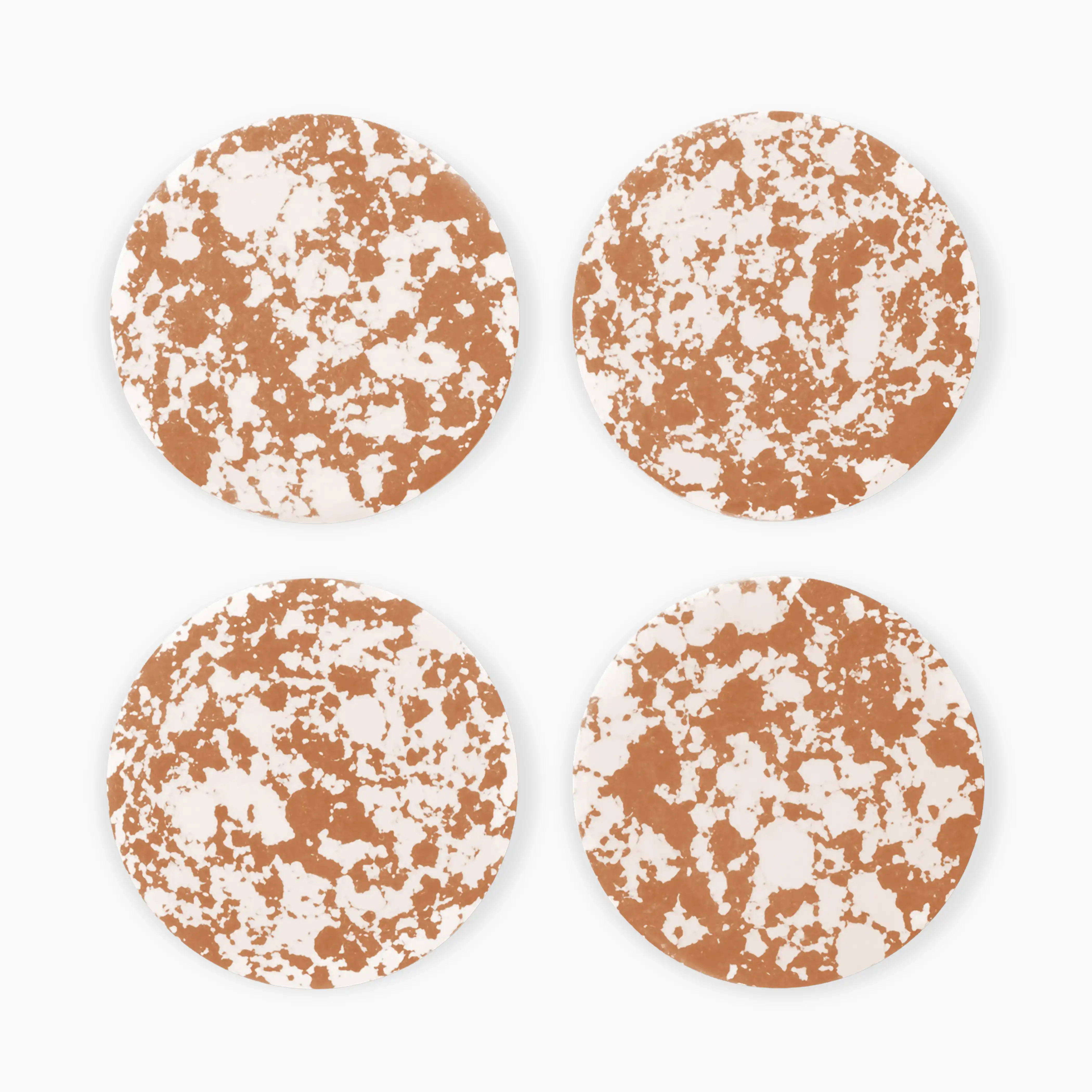 Rock Set of 4 Round Coasters | Caramel & White - Image 3