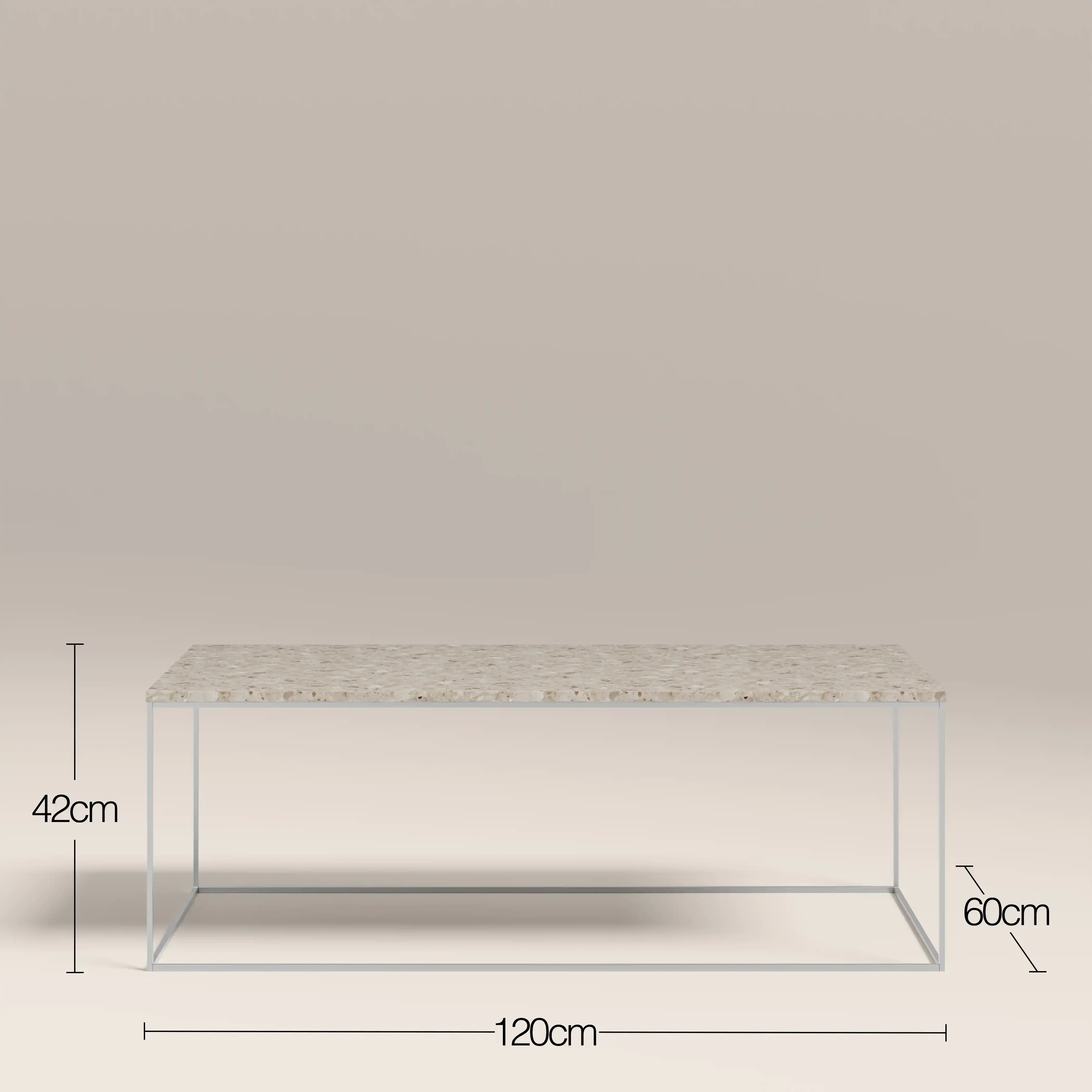 Root Rectangle Coffee Table | Latte Riverstone Marble - Image 6