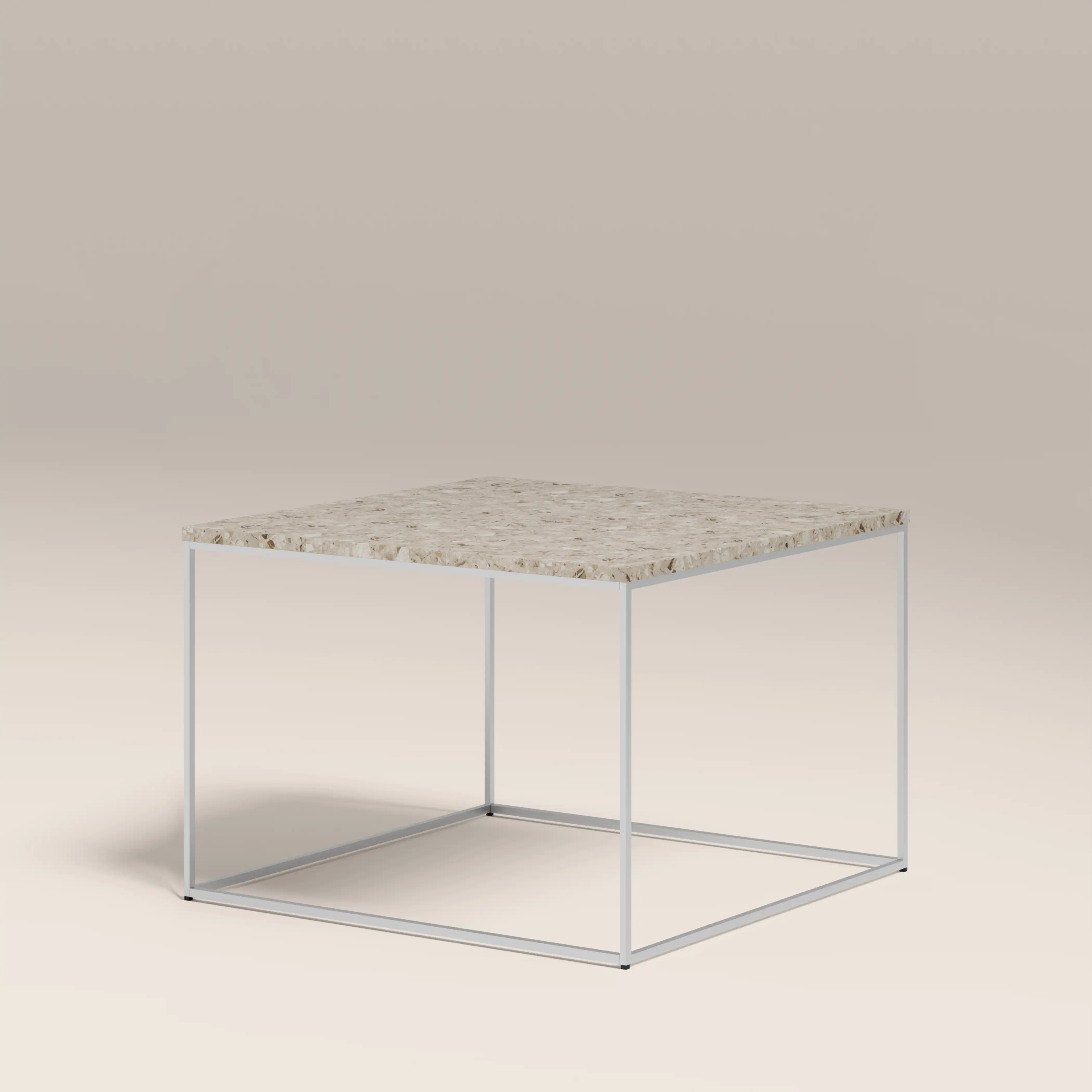 Root Square Side Table | Latte Riverstone Marble - Image 2