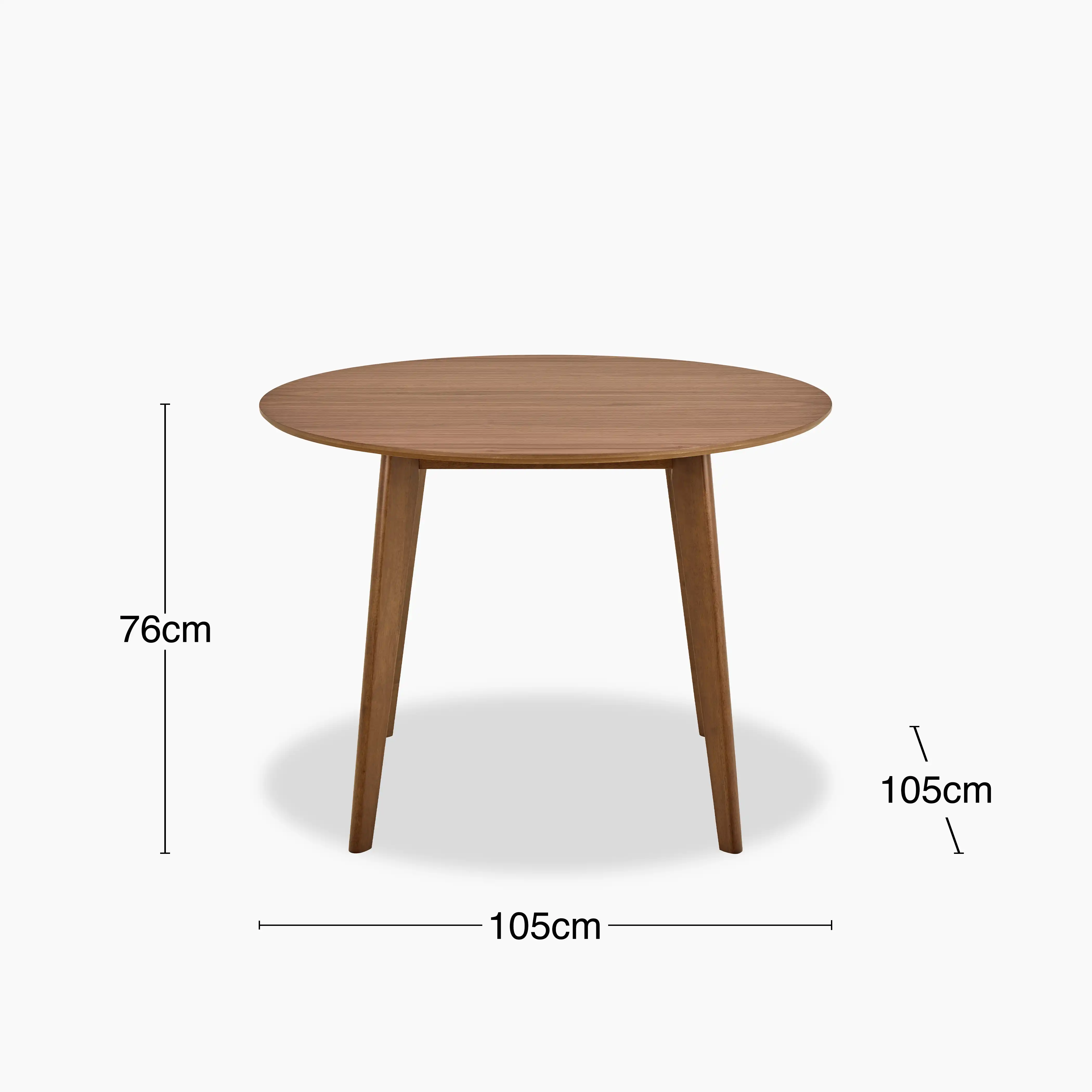 Roxby 4 Seat Round Wooden Dining Table | Walnut - Image 4