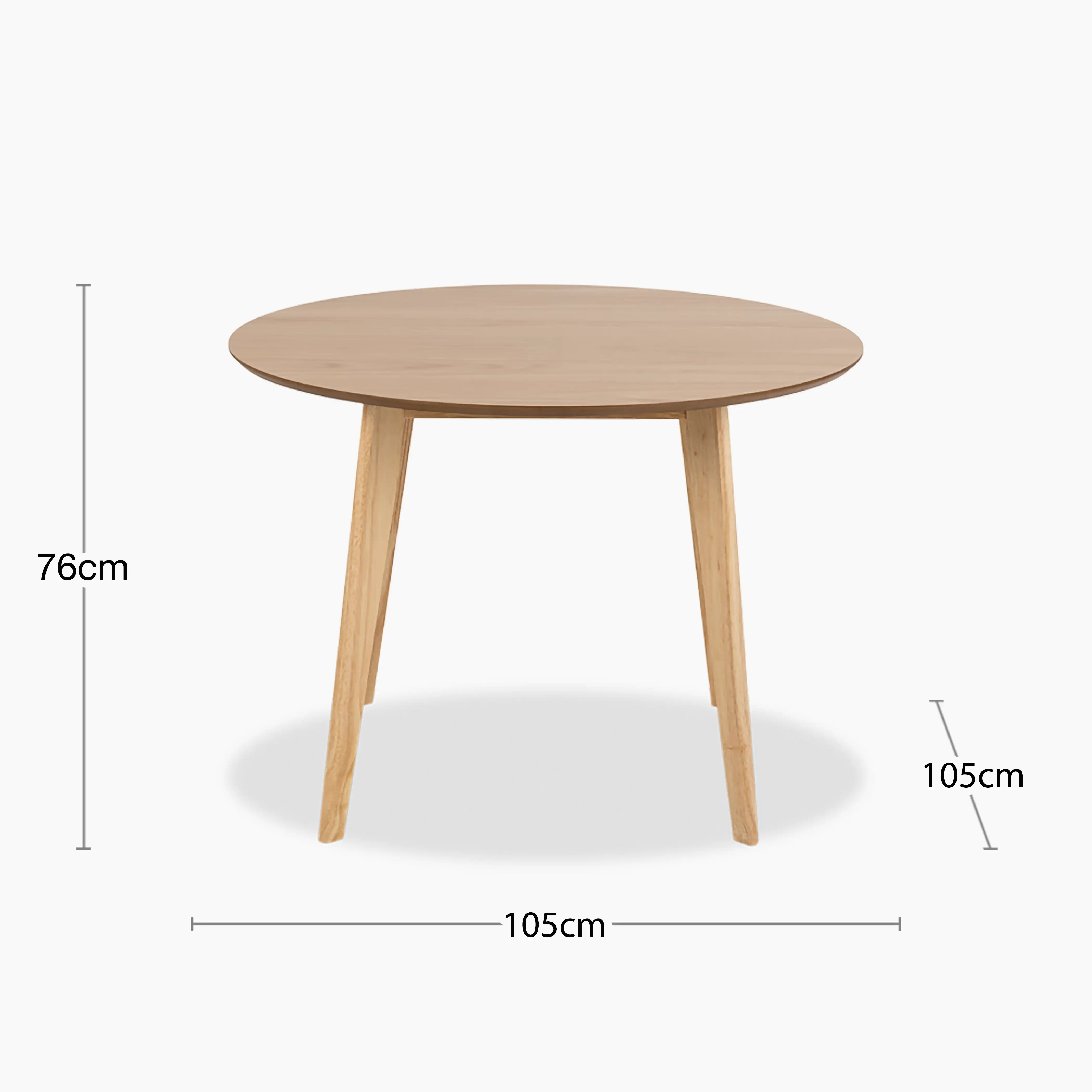 Roxby 4 Seat Round Wooden Dining Table | Oak - Image 3