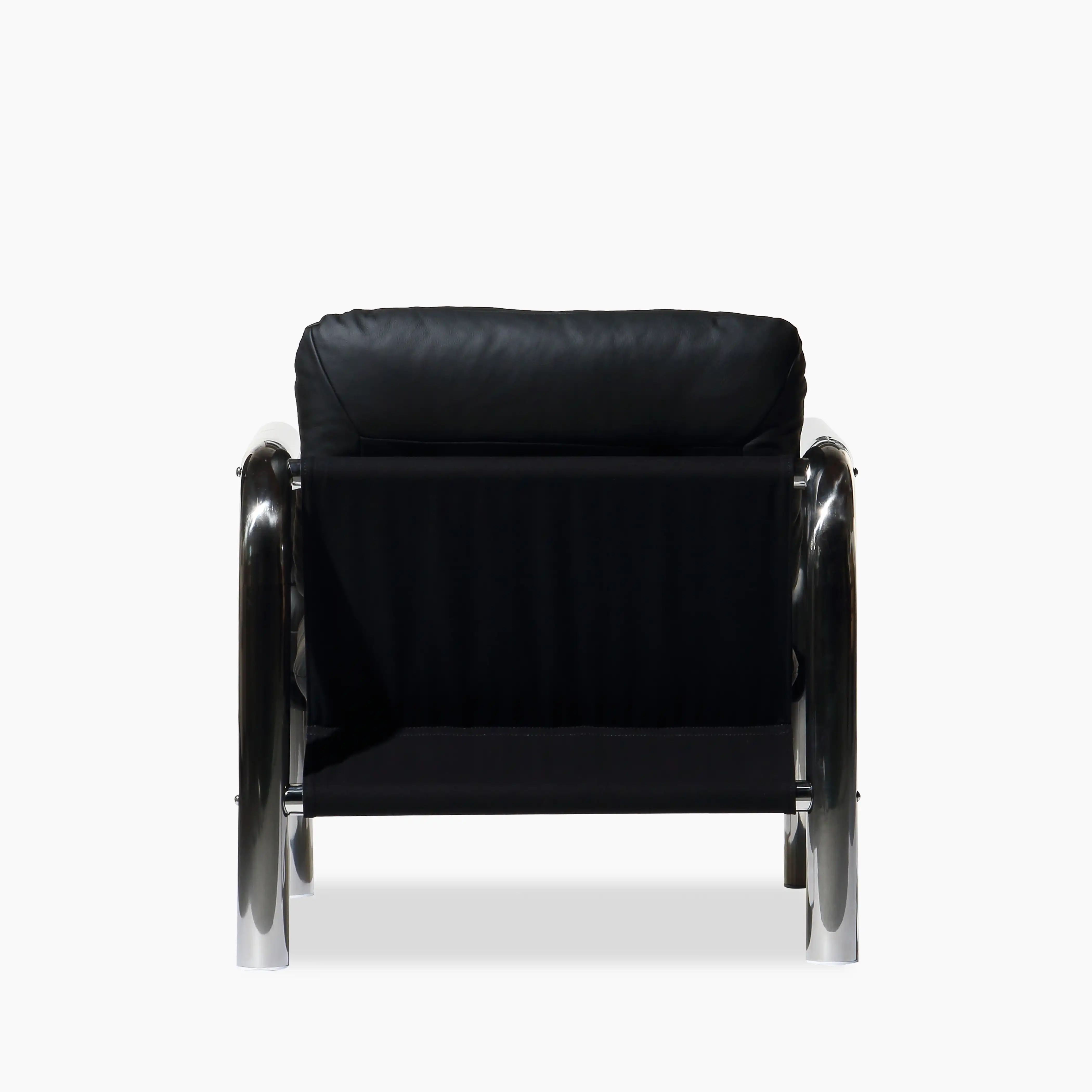 Rudolph Accent Chair | Black Leather & Chrome - Image 5