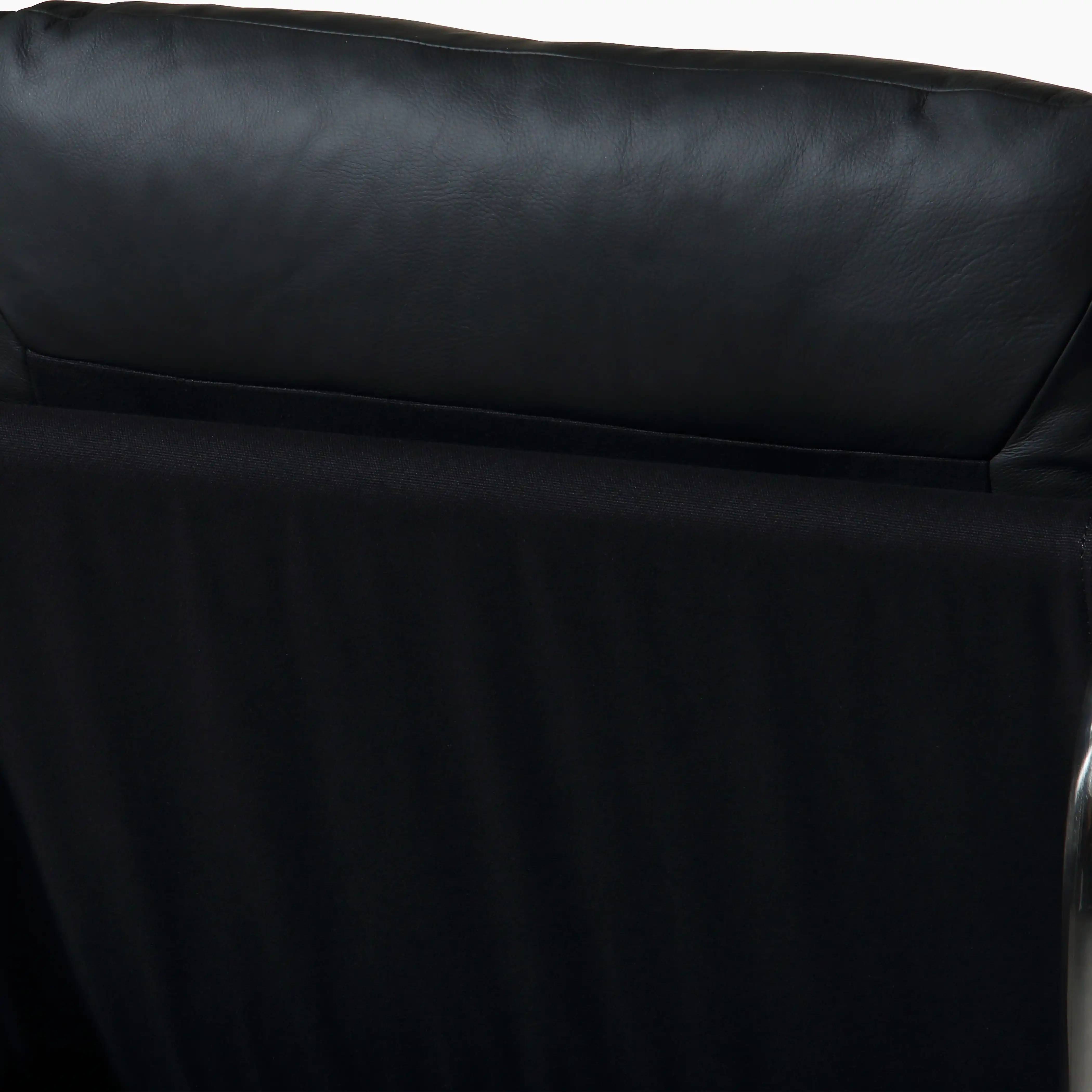 Rudolph Accent Chair | Black Leather & Chrome - Image 6