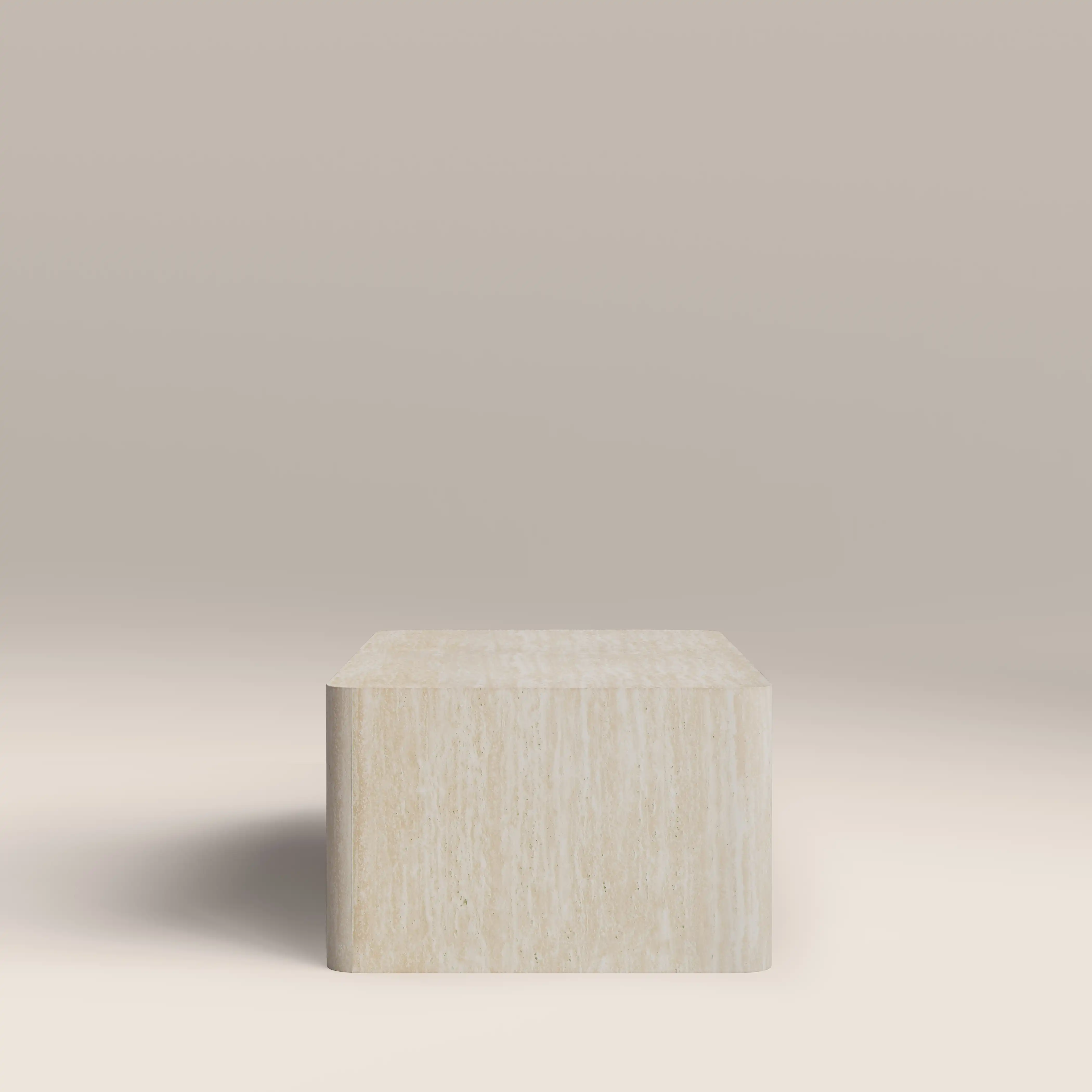 Sabel Rectangle Coffee Table | Natural Travertine Effect - Image 4