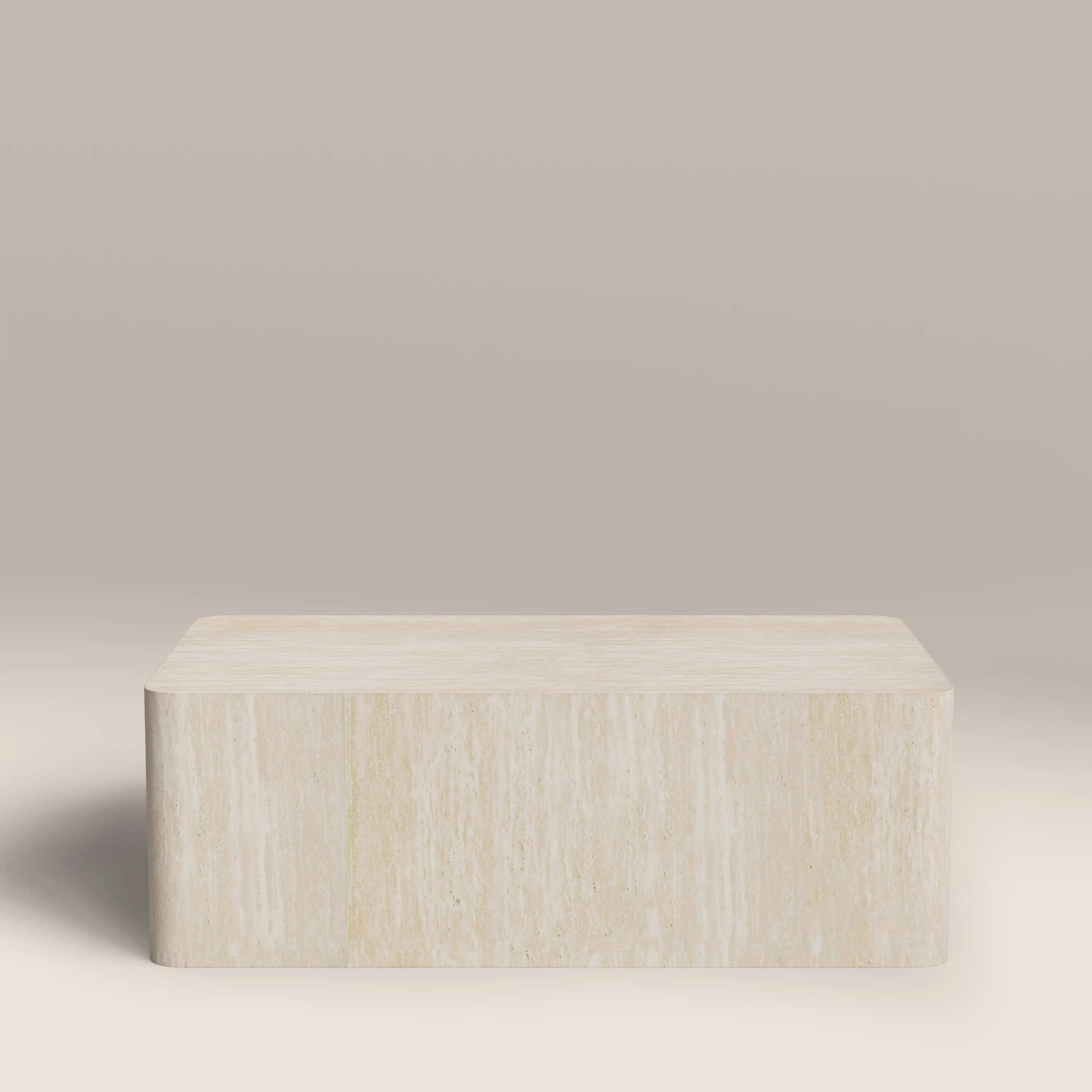 Sabel Rectangle Coffee Table | Natural Travertine Effect - Image 5