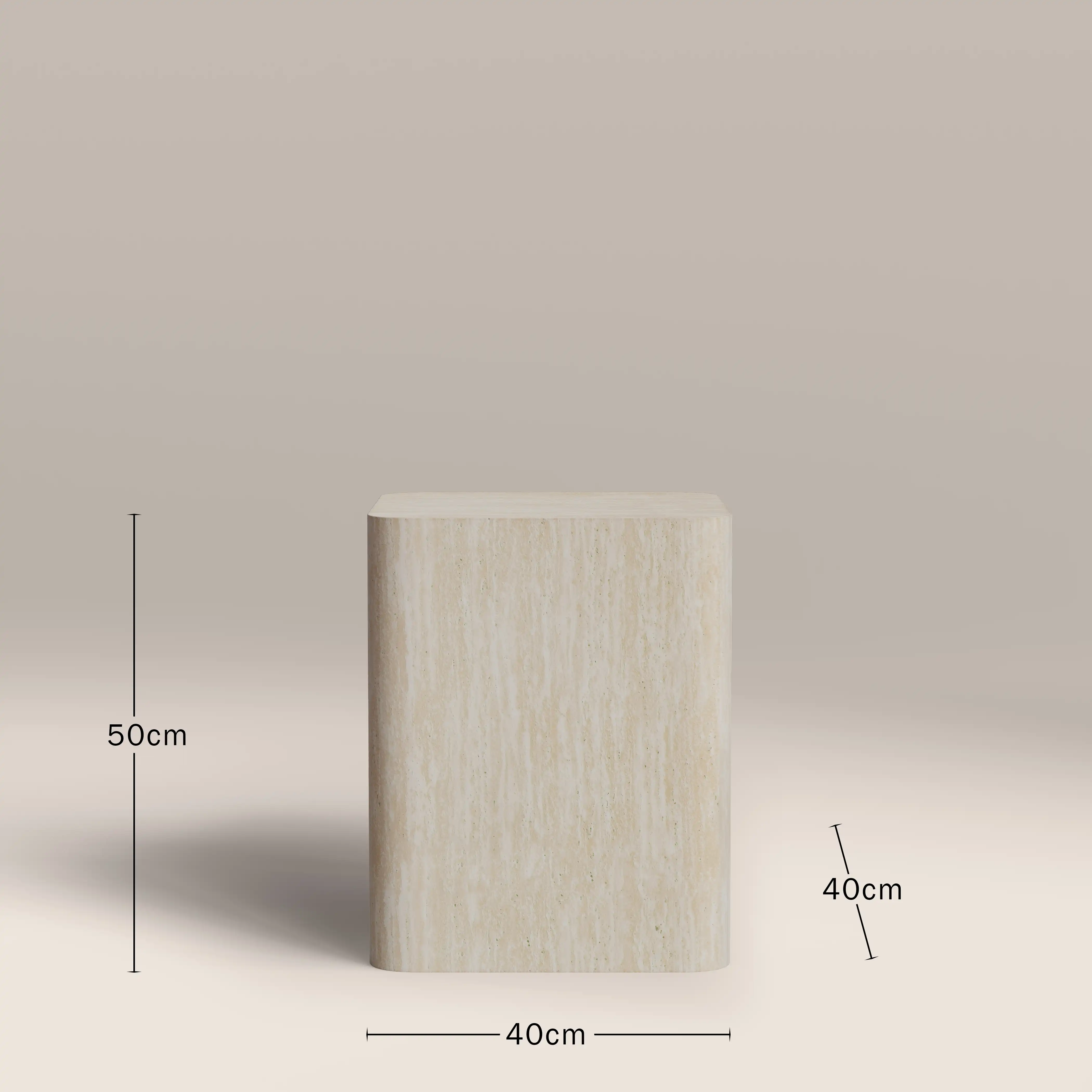 Sabel Square Side Table | Natural Travertine Effect - Image 4