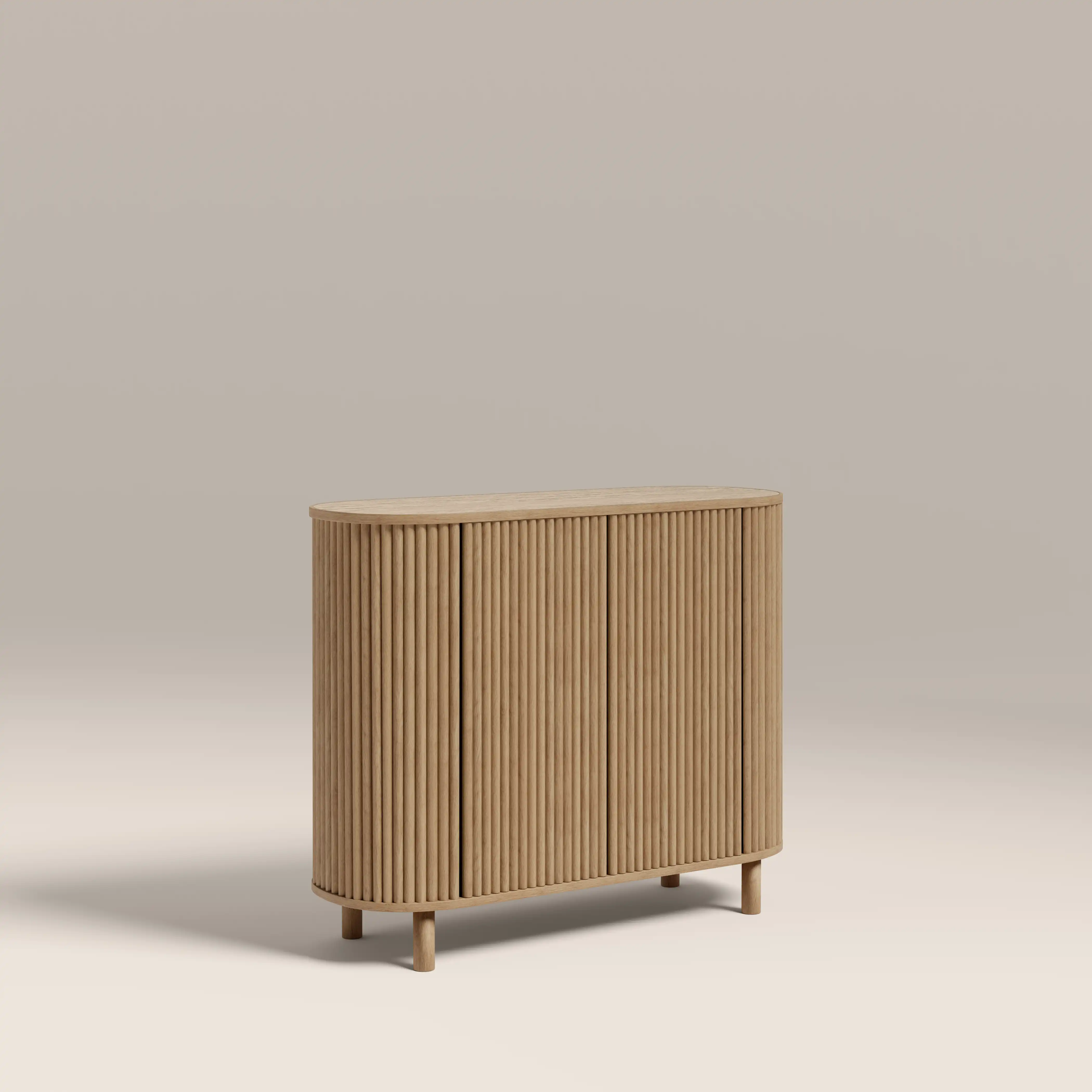 Santana Sideboard | Natural Travertine Effect Sintered Stone & Oak - Image 2