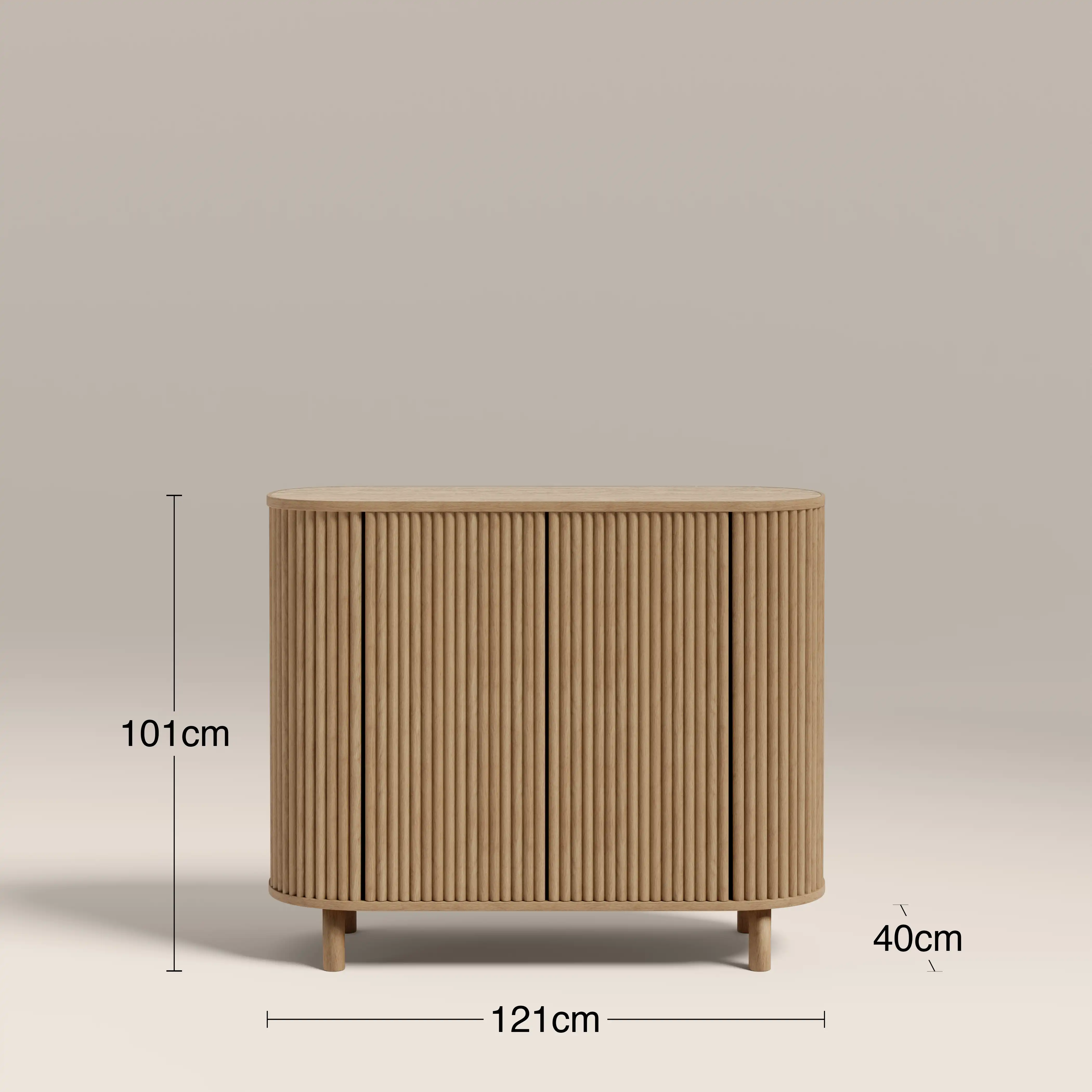 Santana Sideboard | Natural Travertine Effect Sintered Stone & Oak - Image 7
