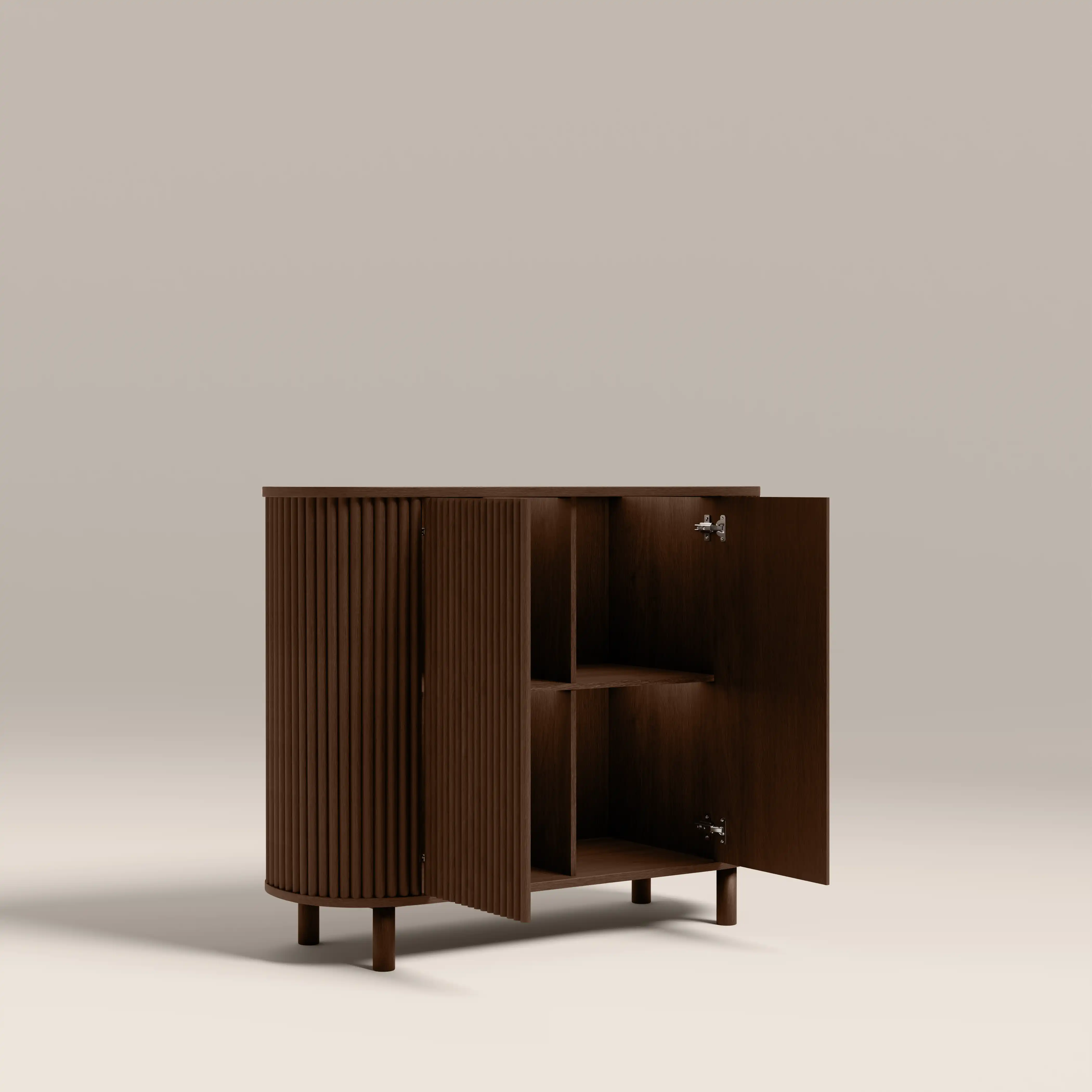Santana Sideboard | Natural Travertine Effect Sintered Stone & Smoked Walnut - Image 7