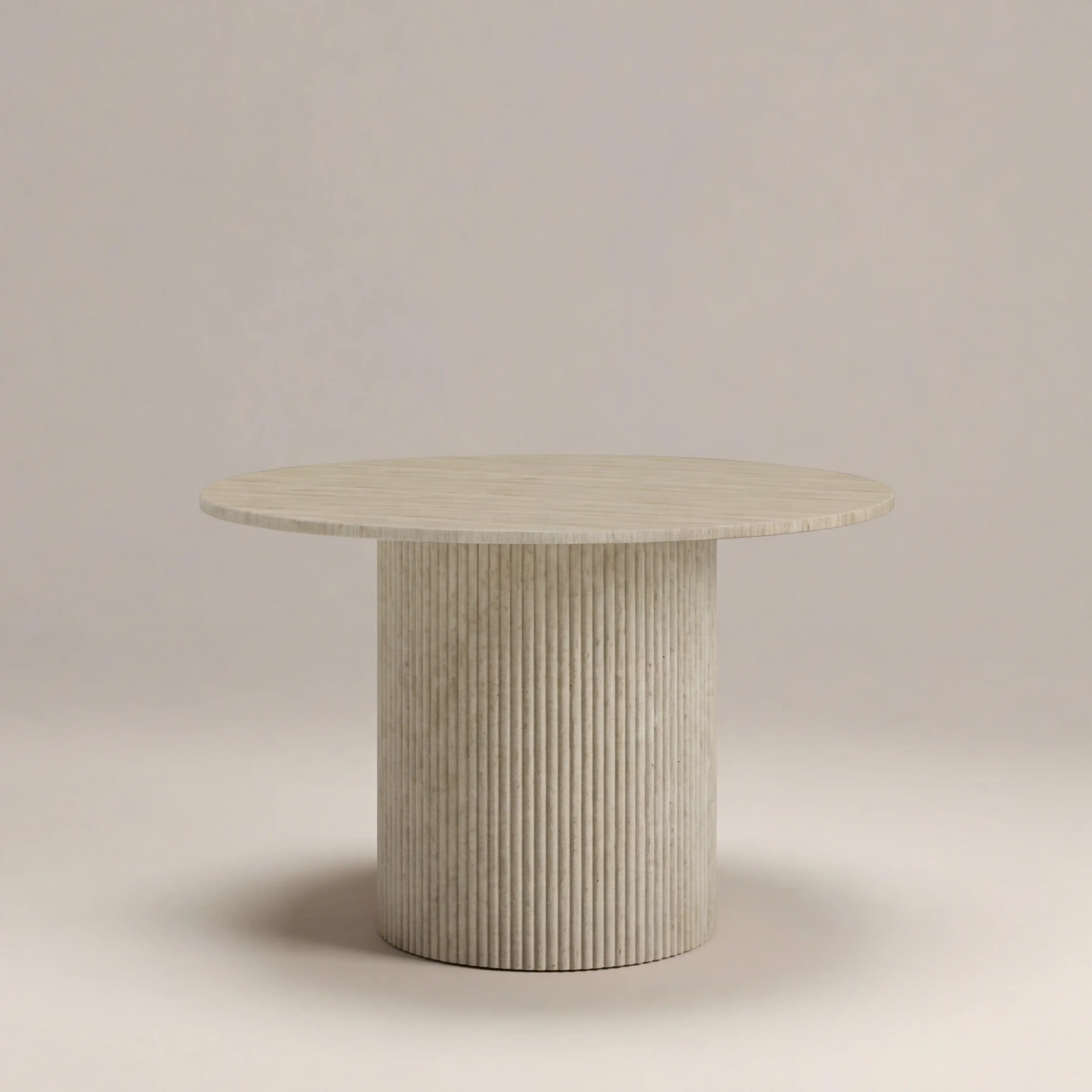 Santoria 4 Seat Round Dining Table | Natural Travertine Effect Stone - Image 5