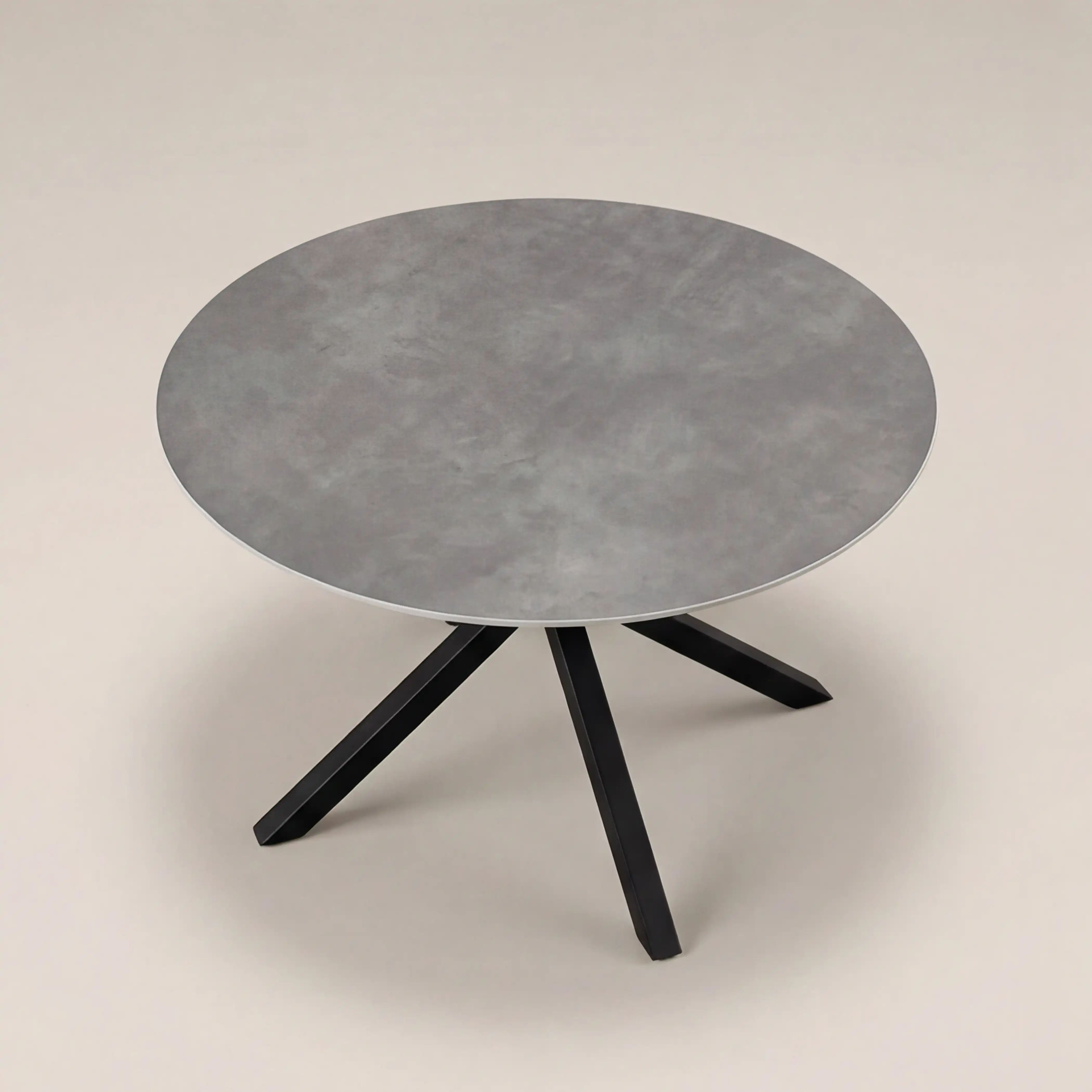 Sawyer 4 Seat Round Dining Table | Grey Ceramic & Black - Image 3