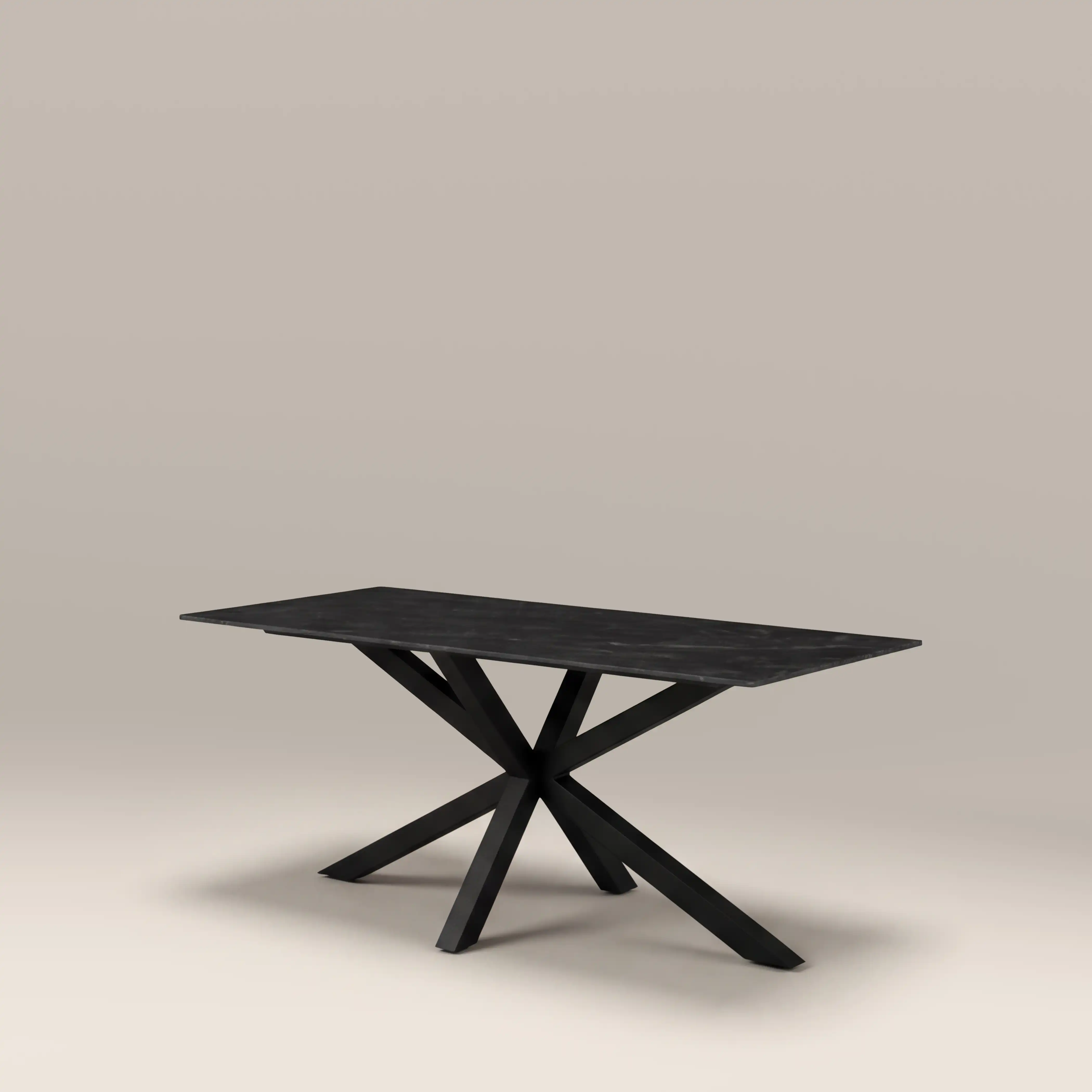 Sawyer 6 Seat Rectangle Dining Table | Black Ceramic & Black - Image 4