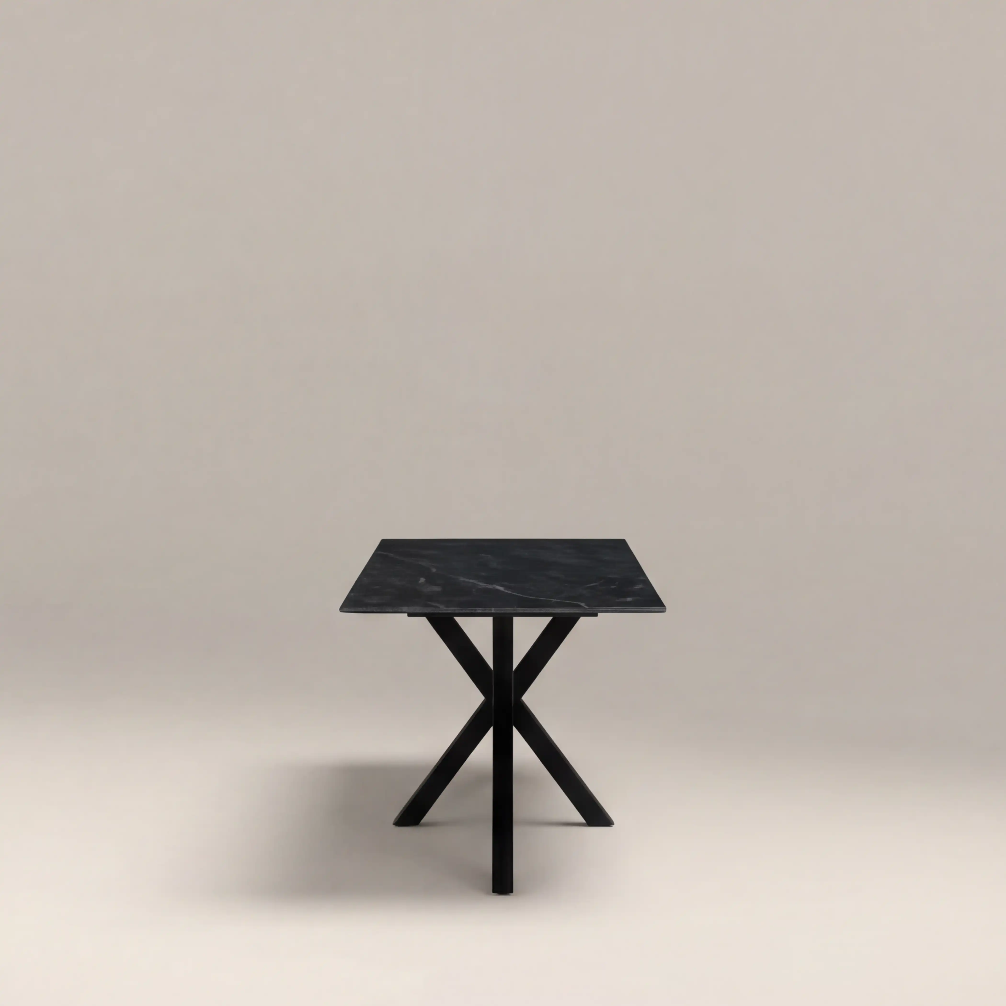Sawyer 6 Seat Rectangle Dining Table | Black Ceramic & Black - Image 5