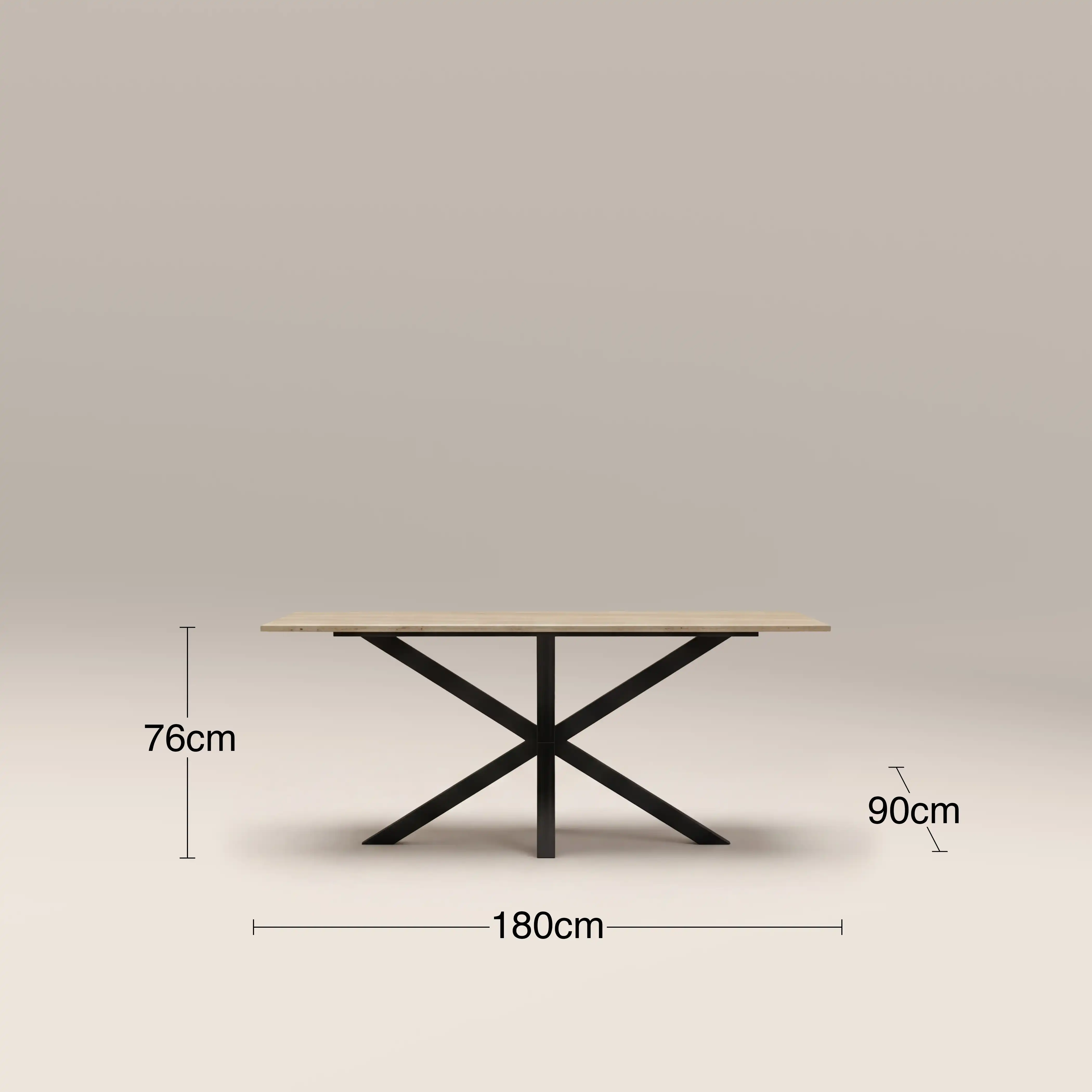 Sawyer 6 Seat Rectangle Dining Table | Natural Travertine Effect & Black - Image 6