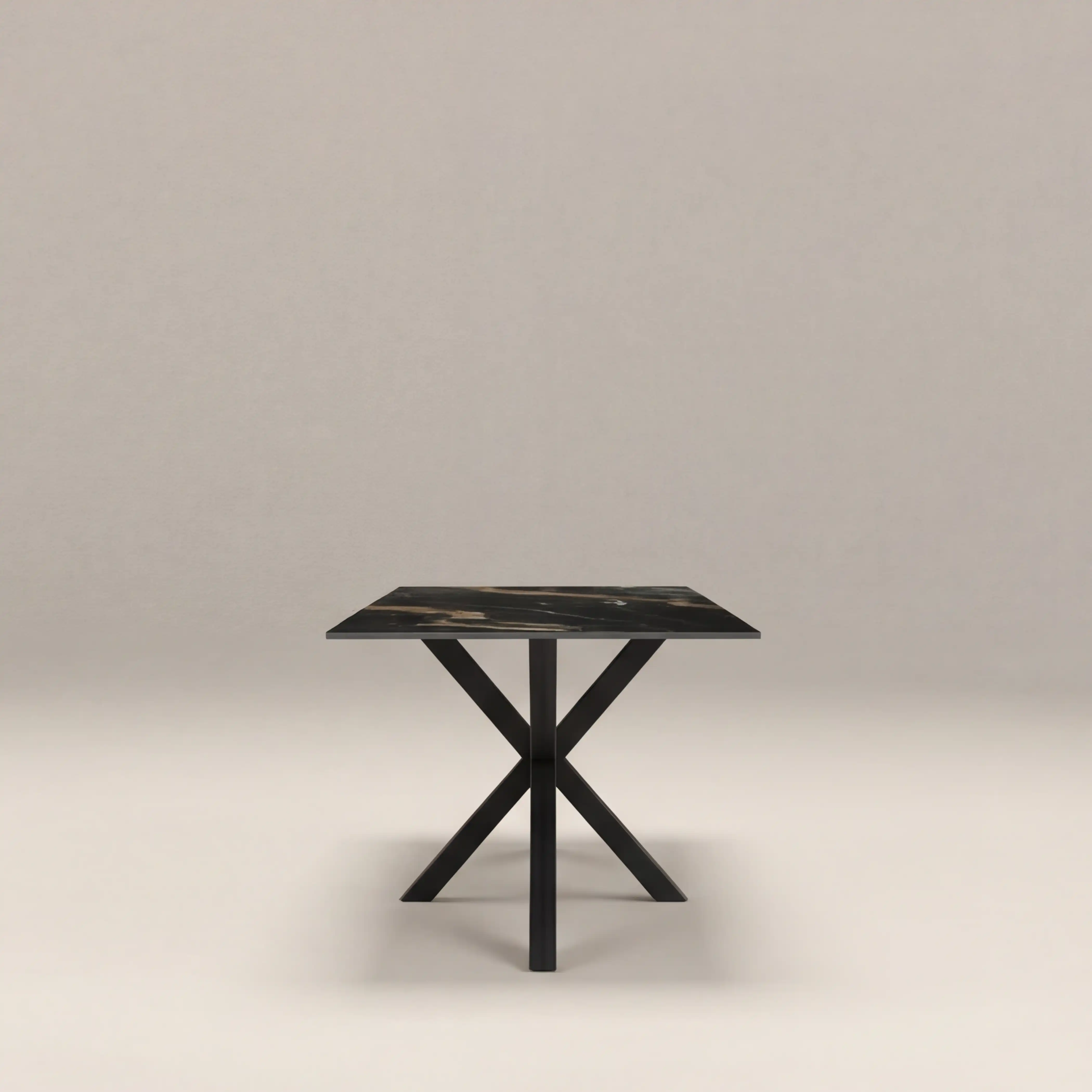 Sawyer 6 Seat Rectangle Dining Table | Storm Black Ceramic & Black - Image 4