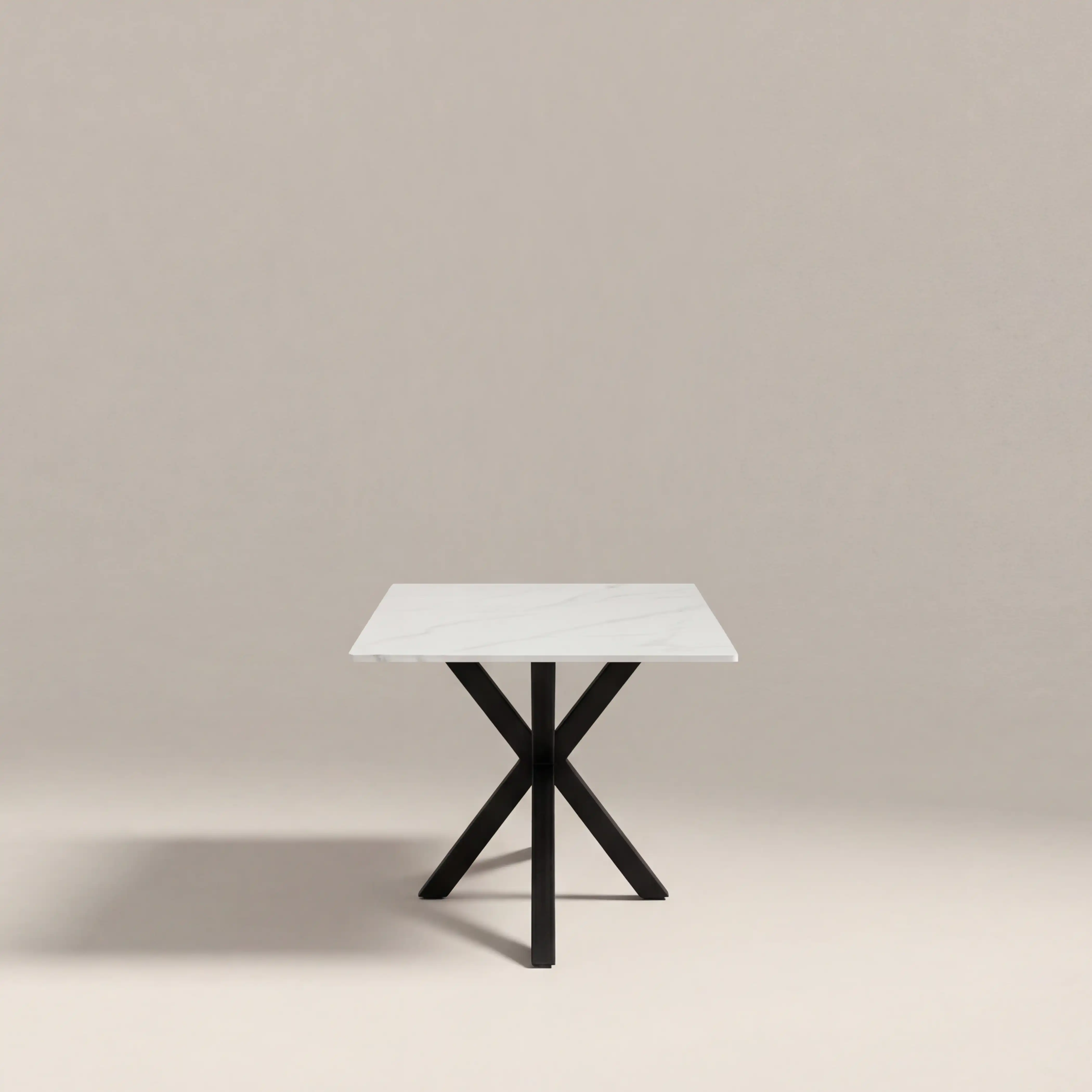 Sawyer 6 Seat Rectangle Dining Table | White Ceramic & Black - Image 3