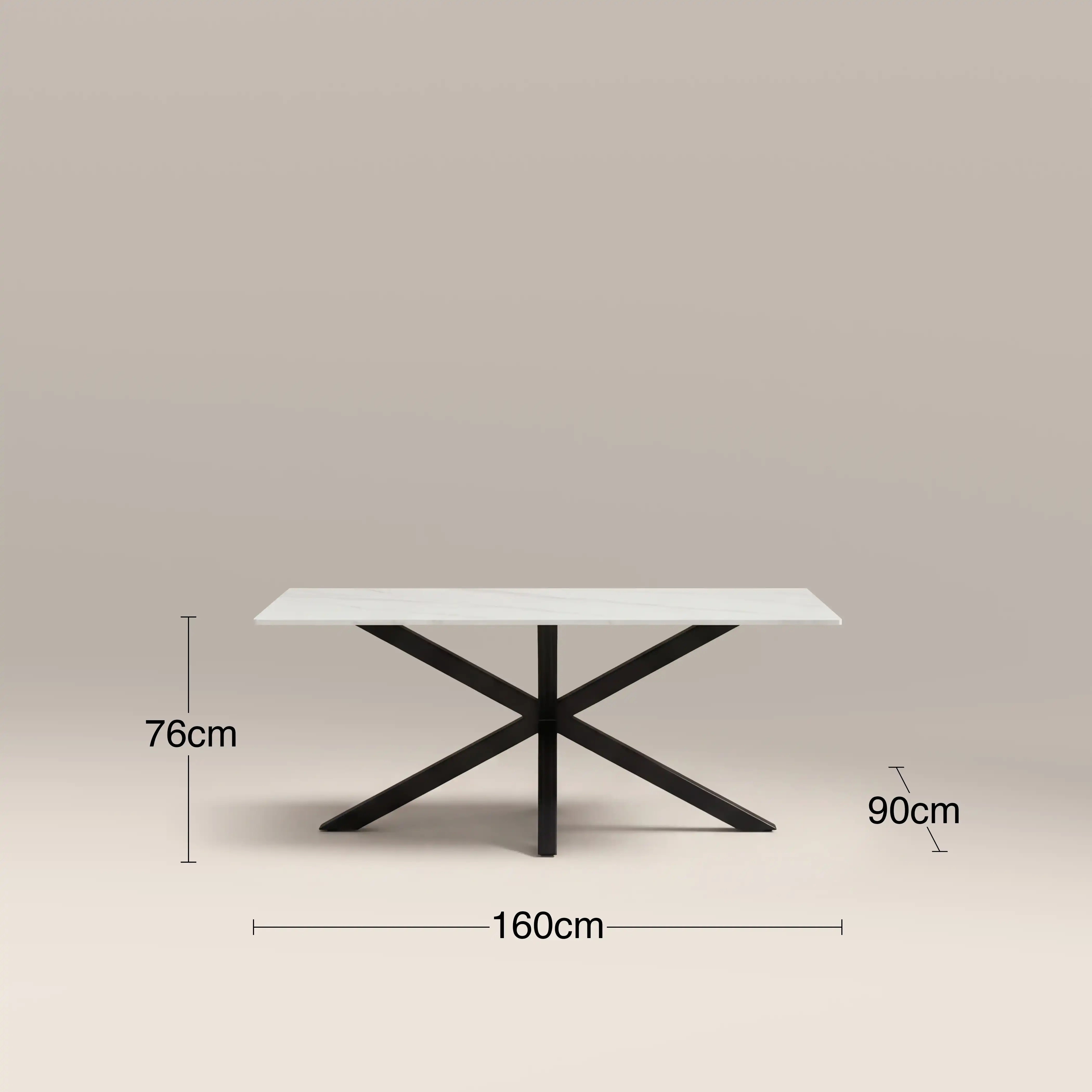 Sawyer 6 Seat Rectangle Dining Table | White Ceramic & Black - Image 5