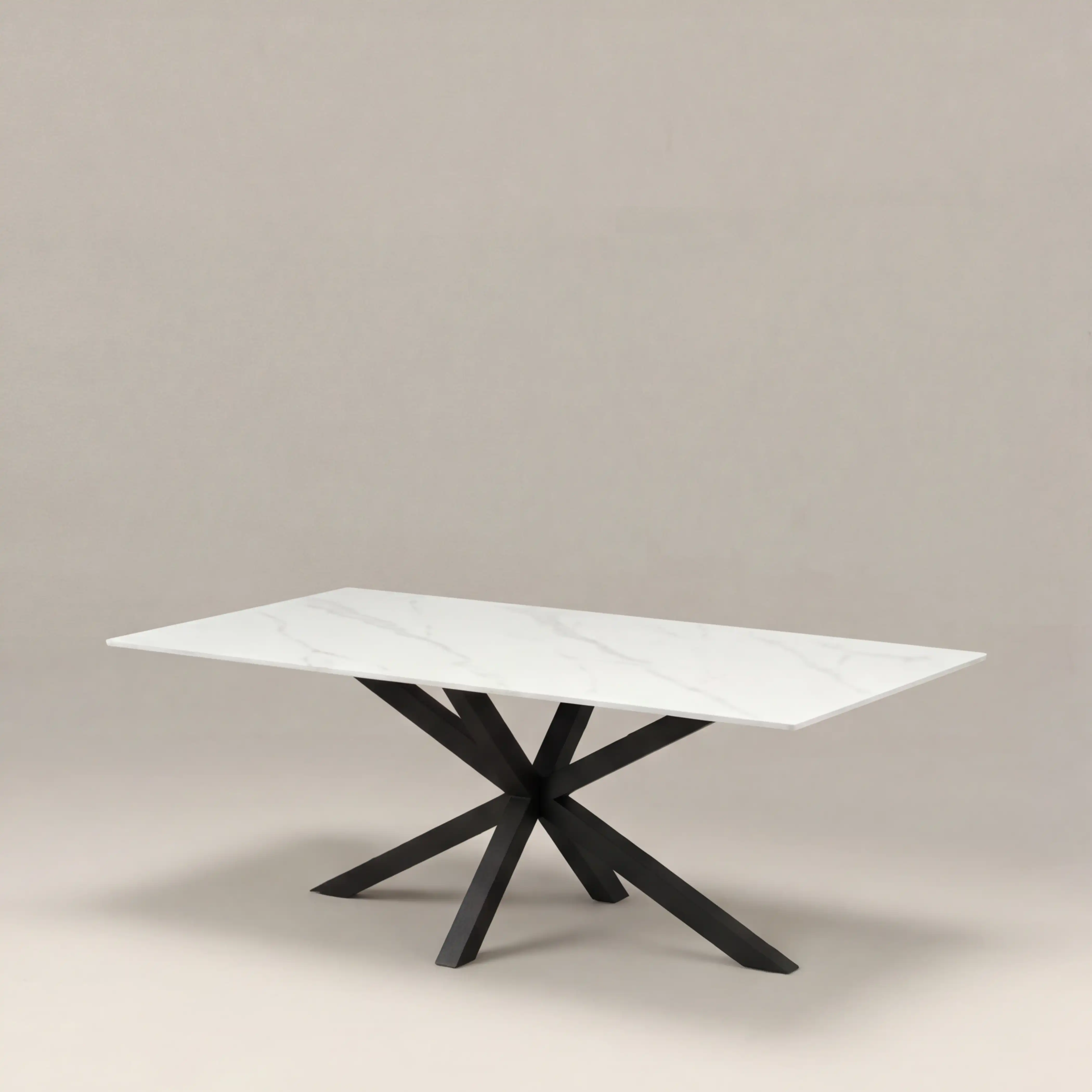 Sawyer 8 Seat Rectangle Dining Table | White Ceramic & Black - Image 2