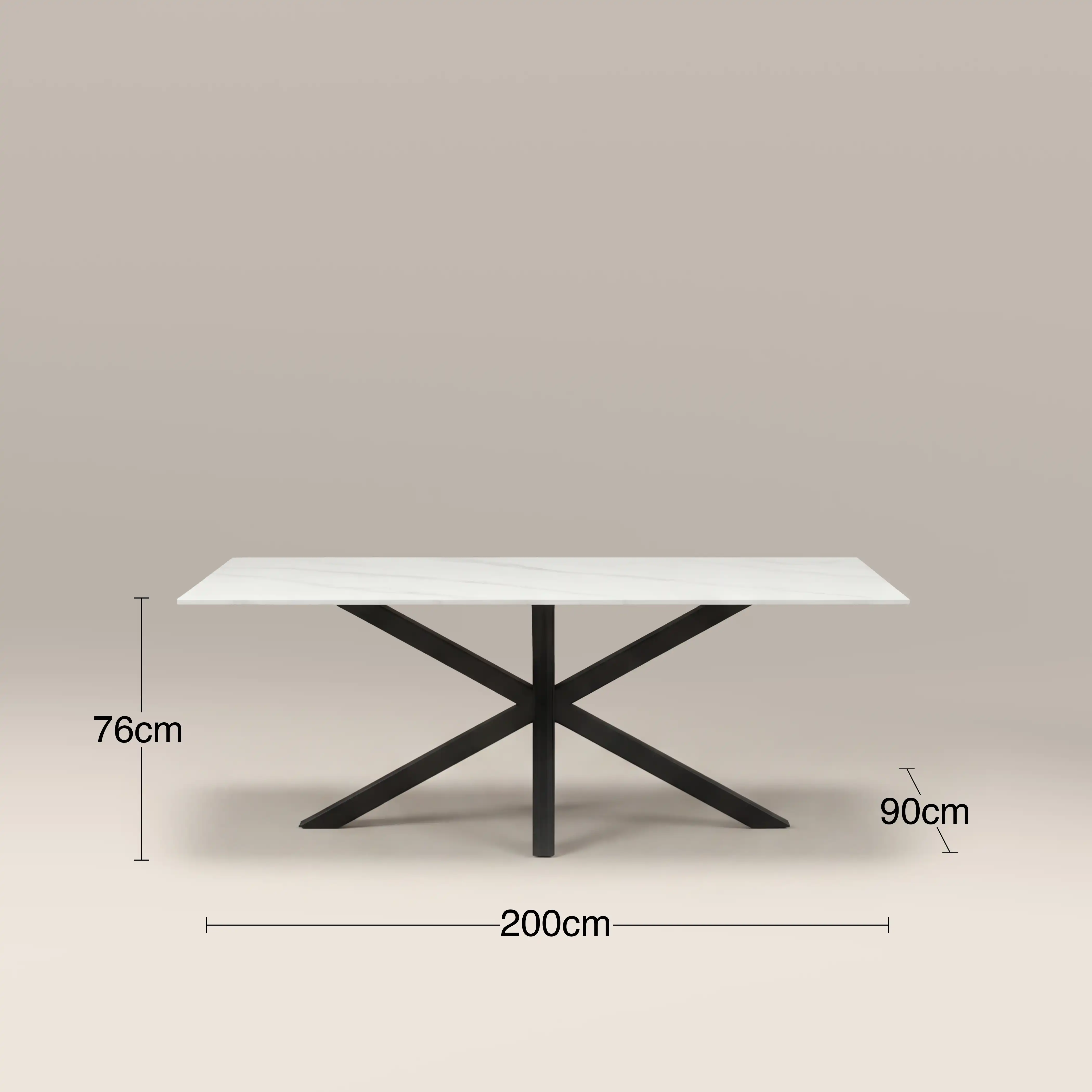 Sawyer 8 Seat Rectangle Dining Table | White Ceramic & Black - Image 5