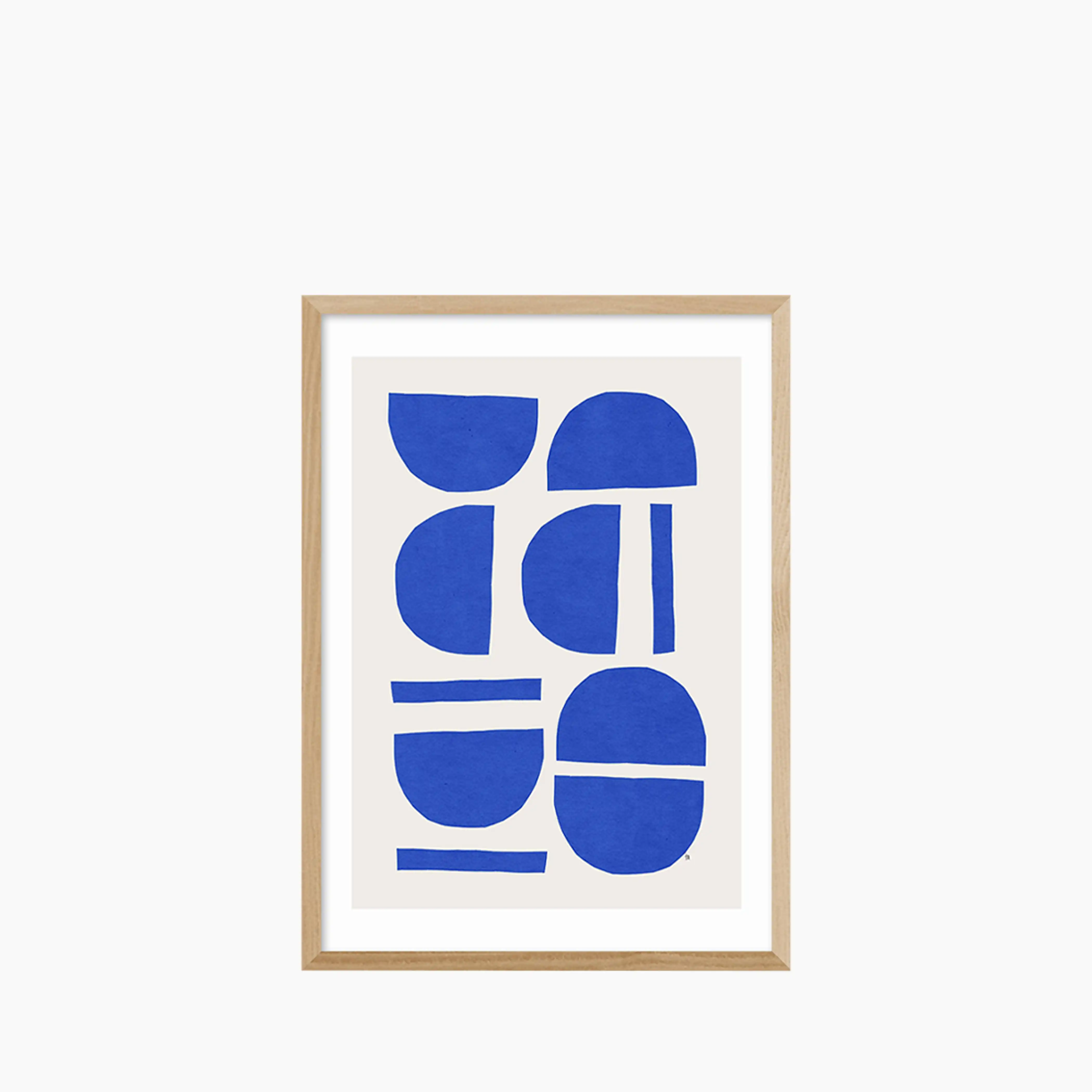 Sculptural Blue Graphic Print - Image 3