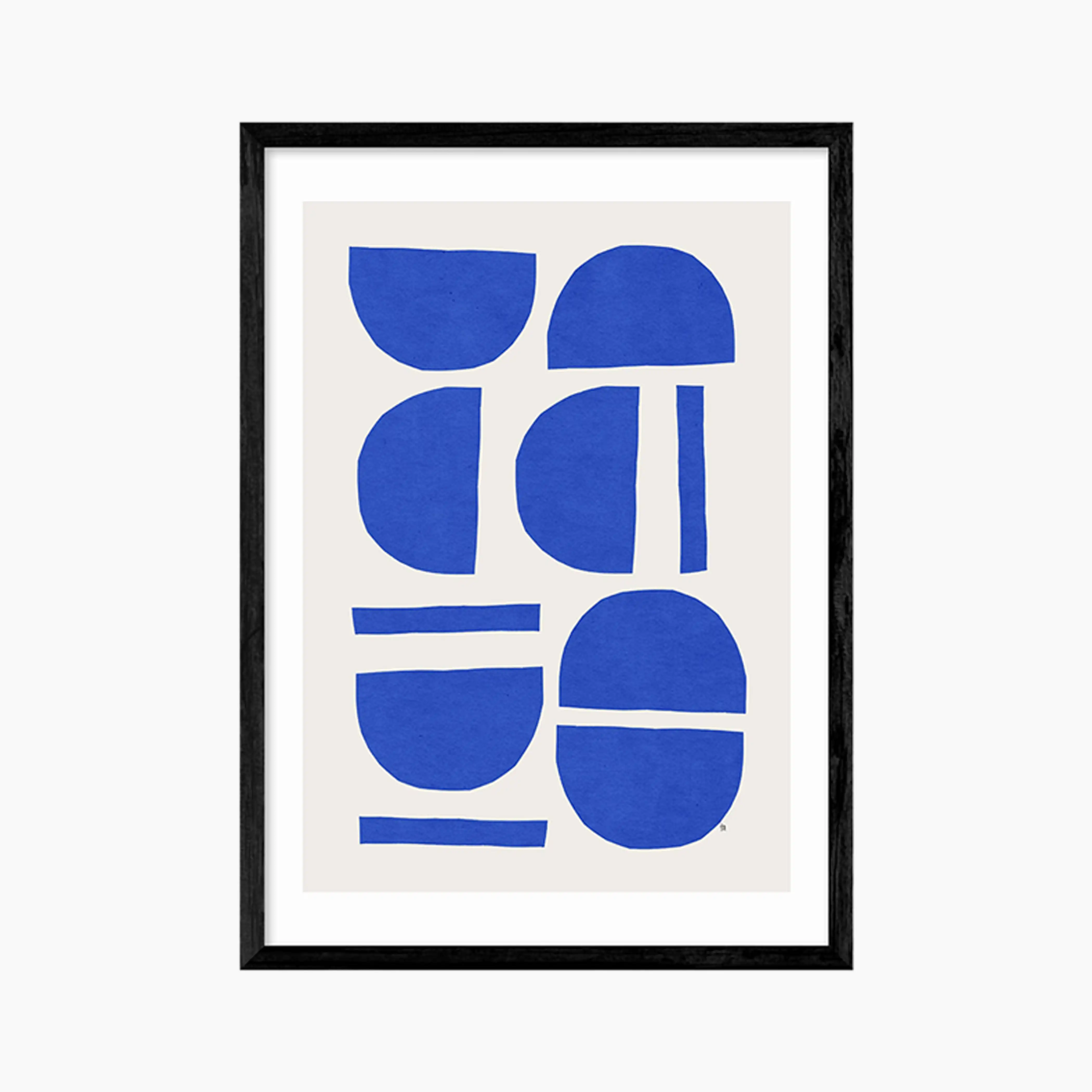 Sculptural Blue Graphic Print - Image 4