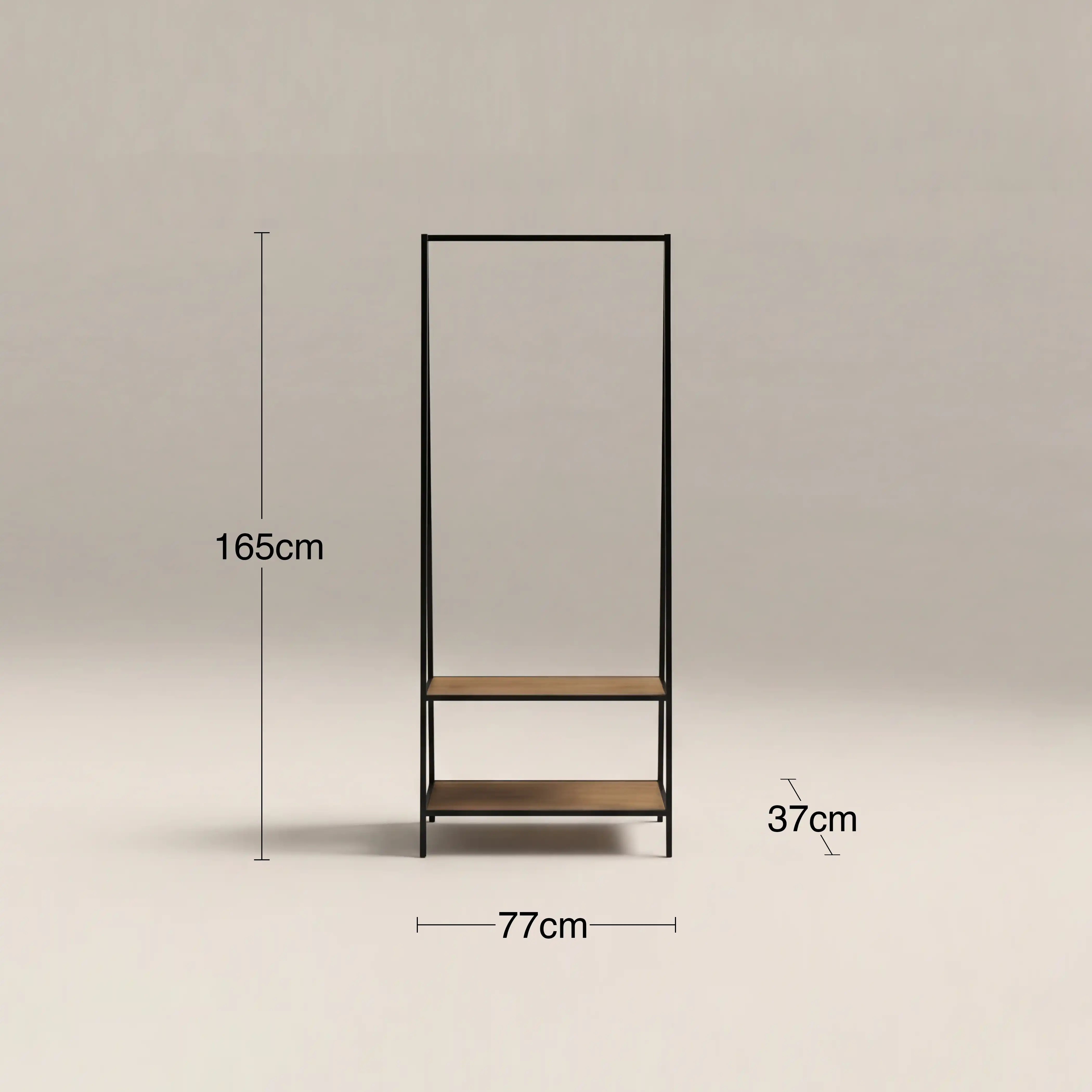Seaford Clothing Rack | Oak & Black - Image 5