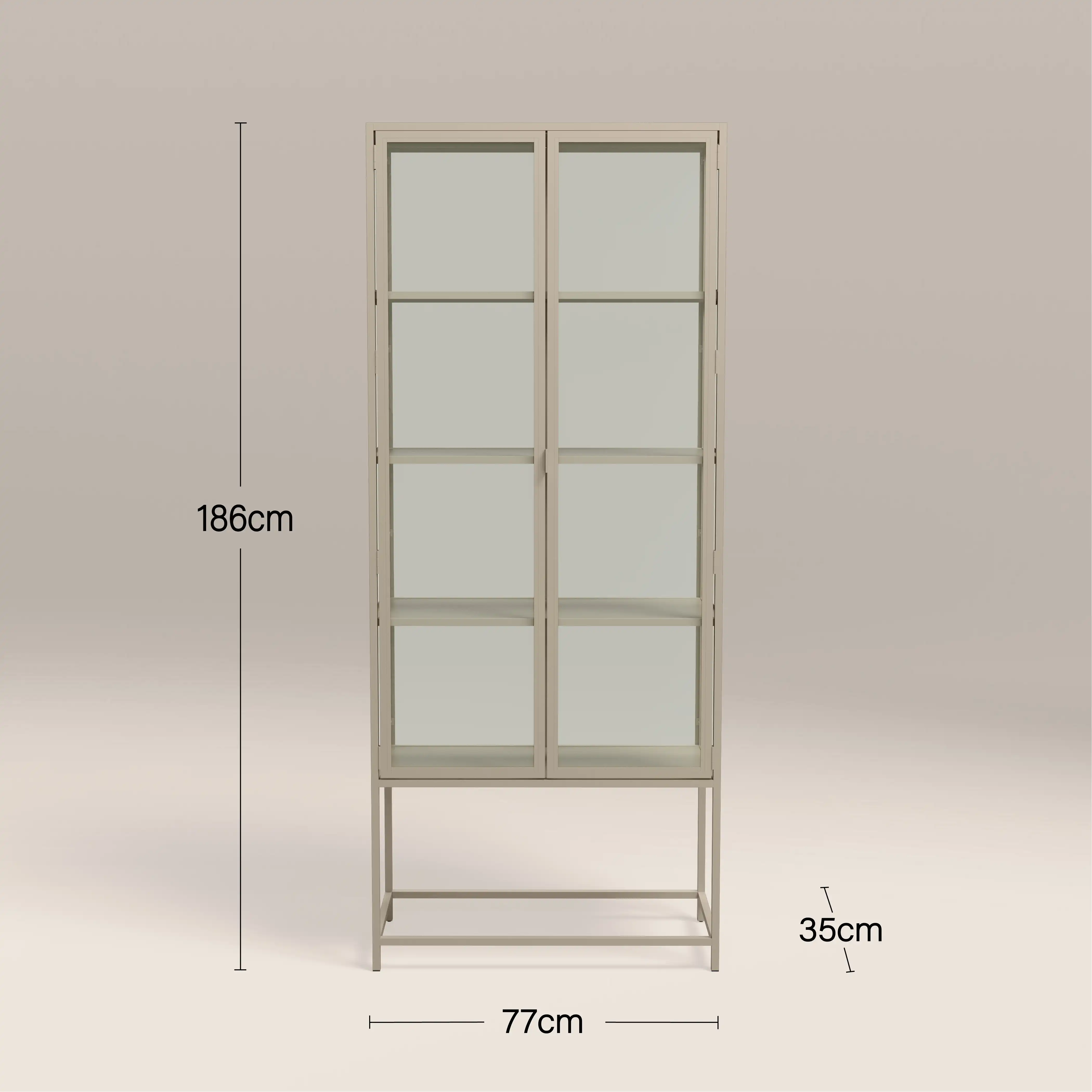 Seaford Display Cabinet | Taupe - Image 6