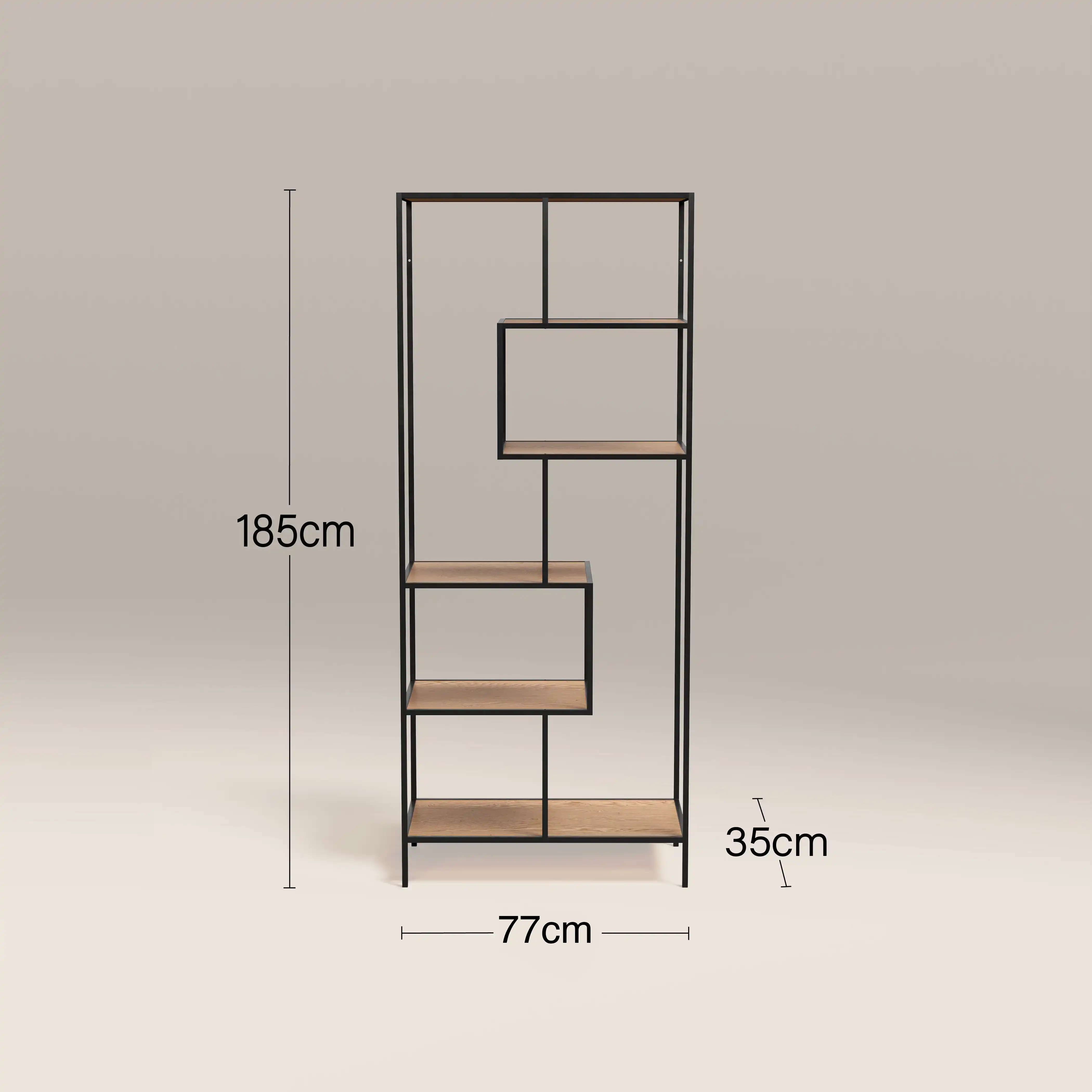 Seaford Display Unit | Black & Oak - Image 4