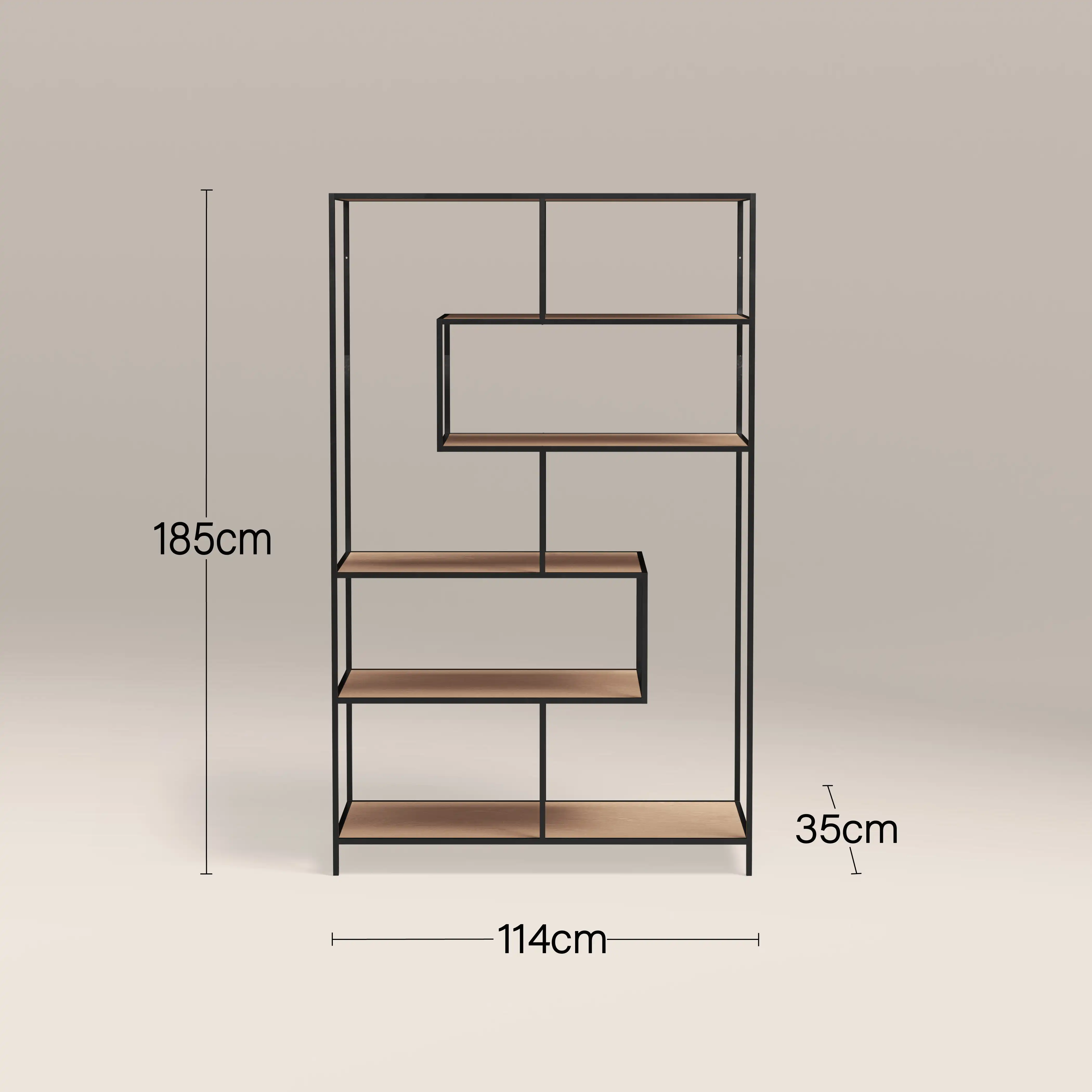Seaford Large Display Unit | Black & Oak - Image 4