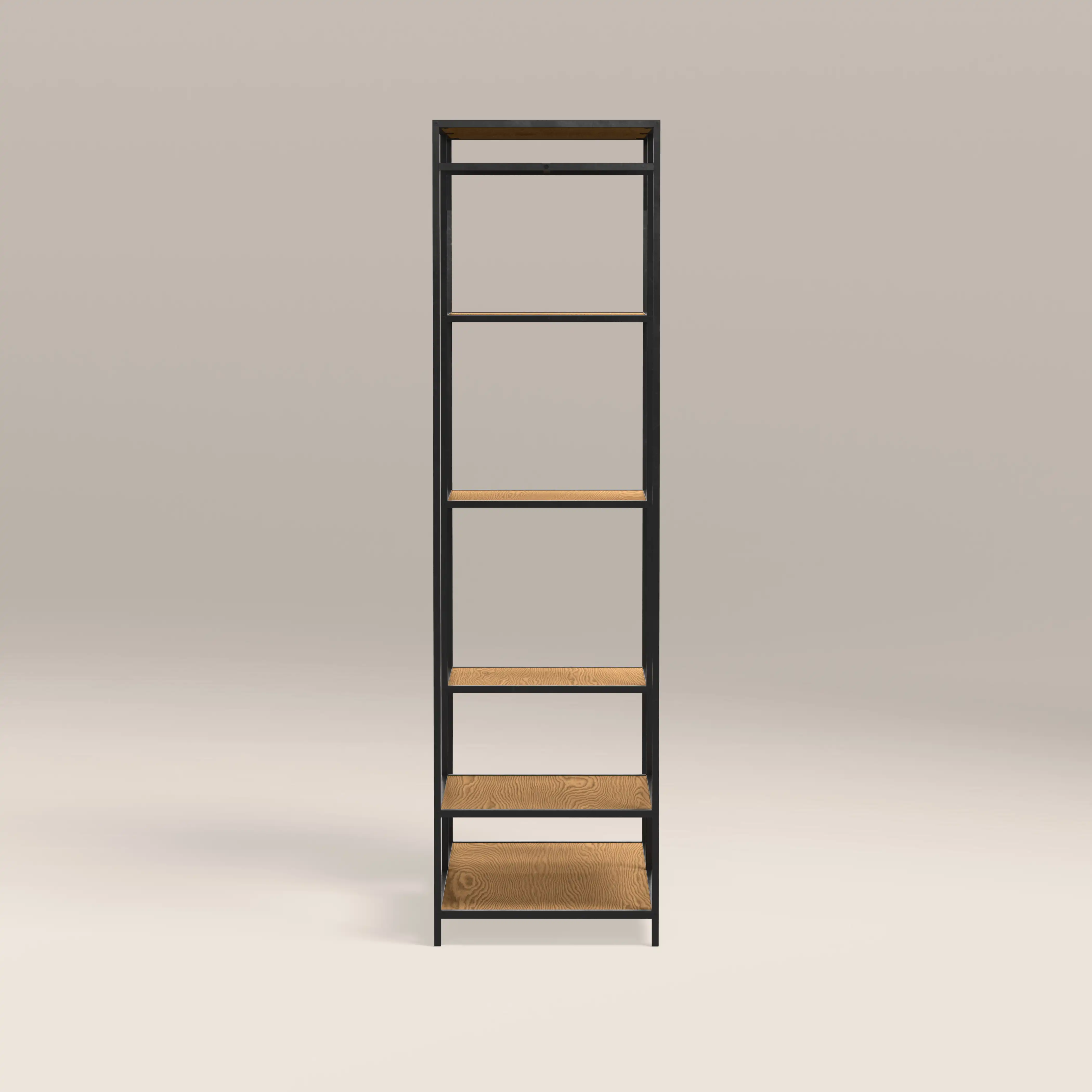 Seaford Open Wardrobe | Oak & Black - Image 3