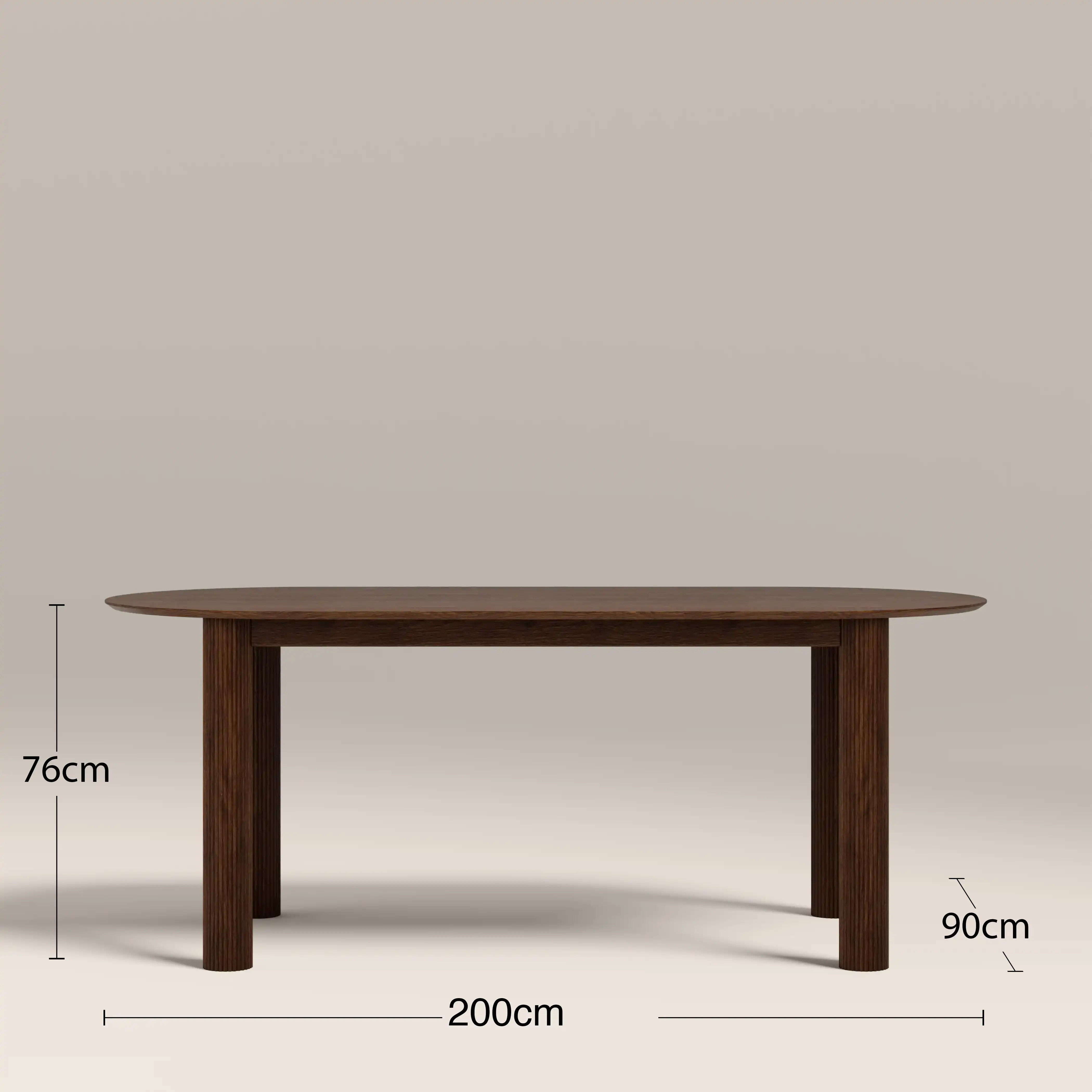 Skylar 6 Seat Oval Wooden Dining Table | Walnut - Image 5