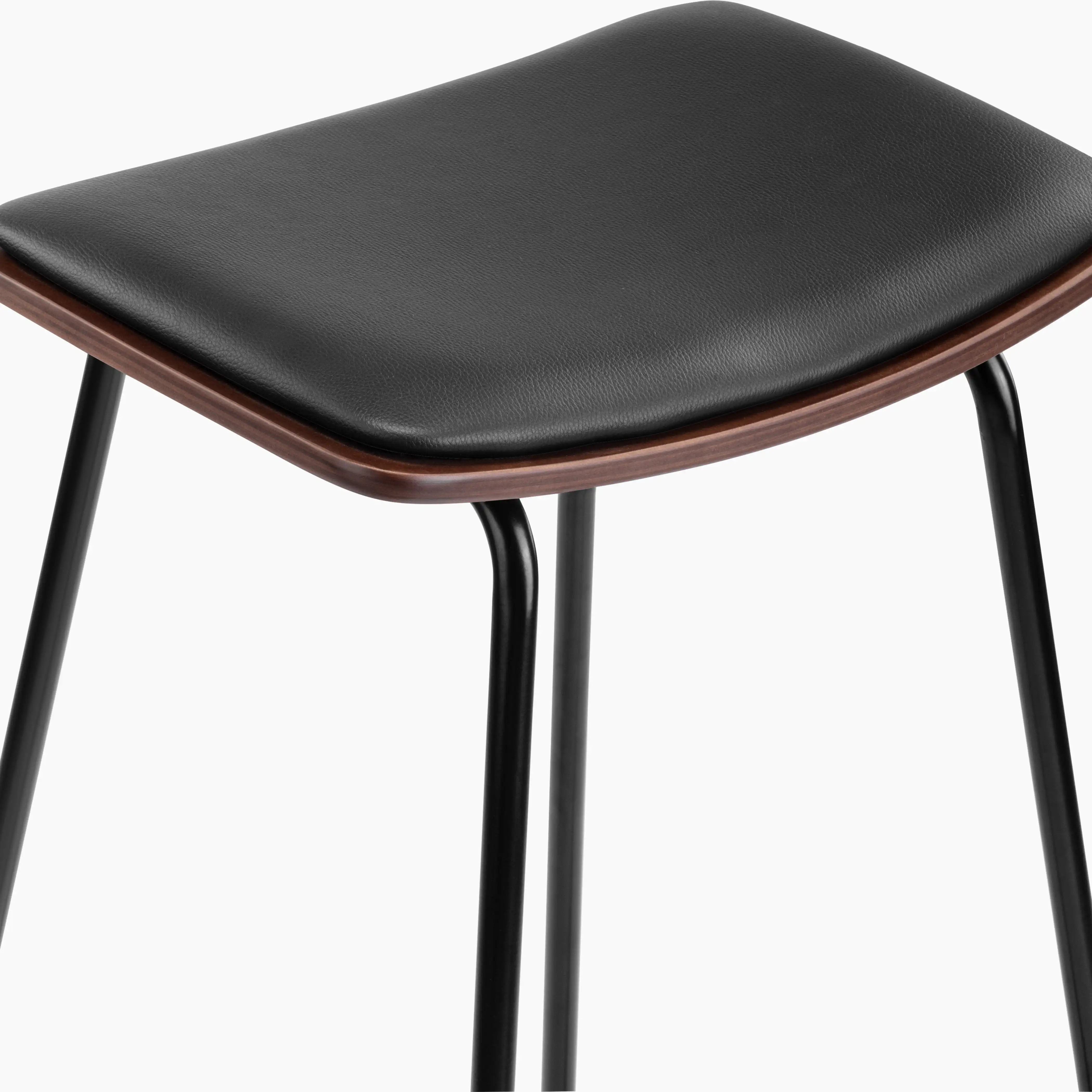 Slade Bar Stool | Black Faux Leather & Black - Image 7