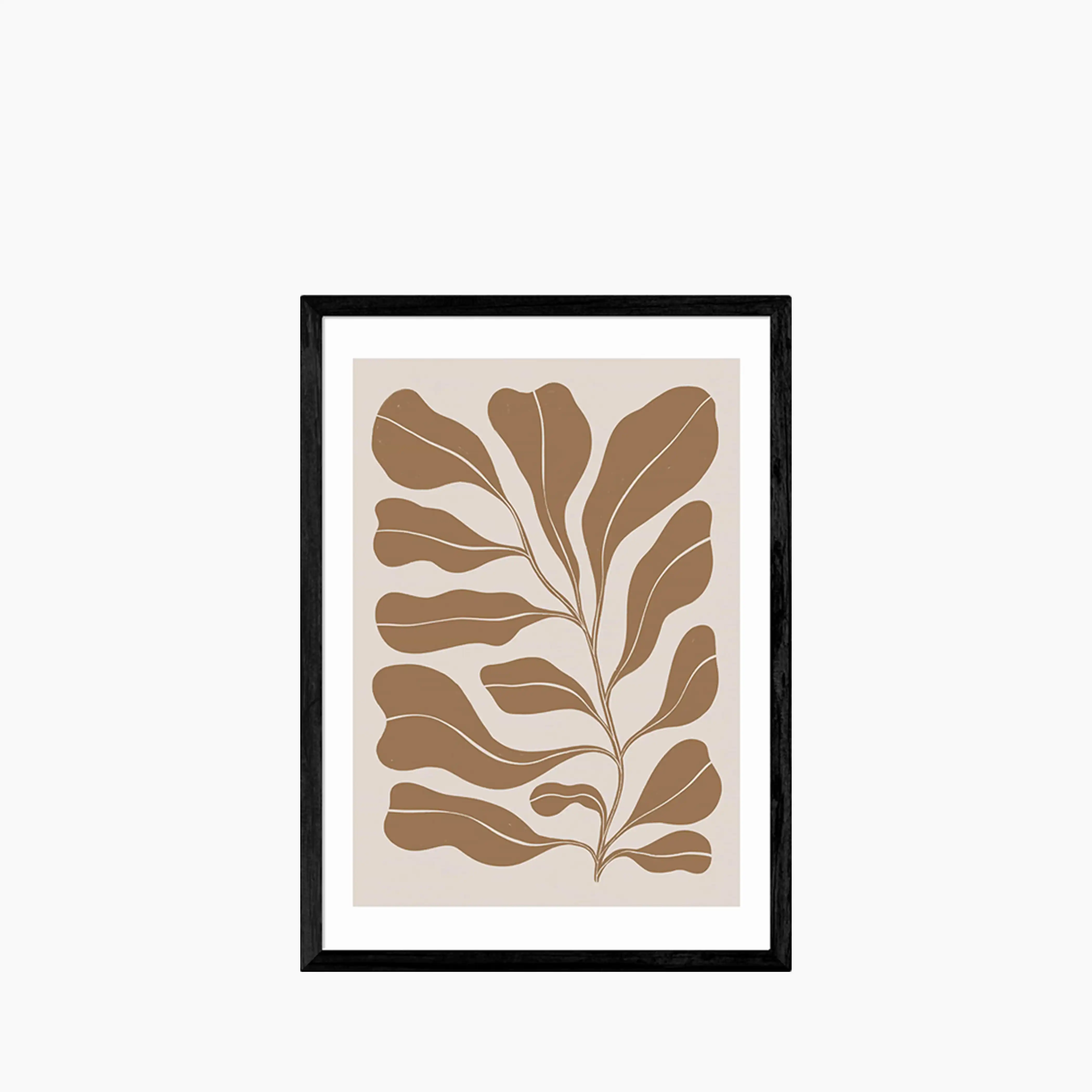 Soft Leaves On Taupe Graphic Print - Image 3