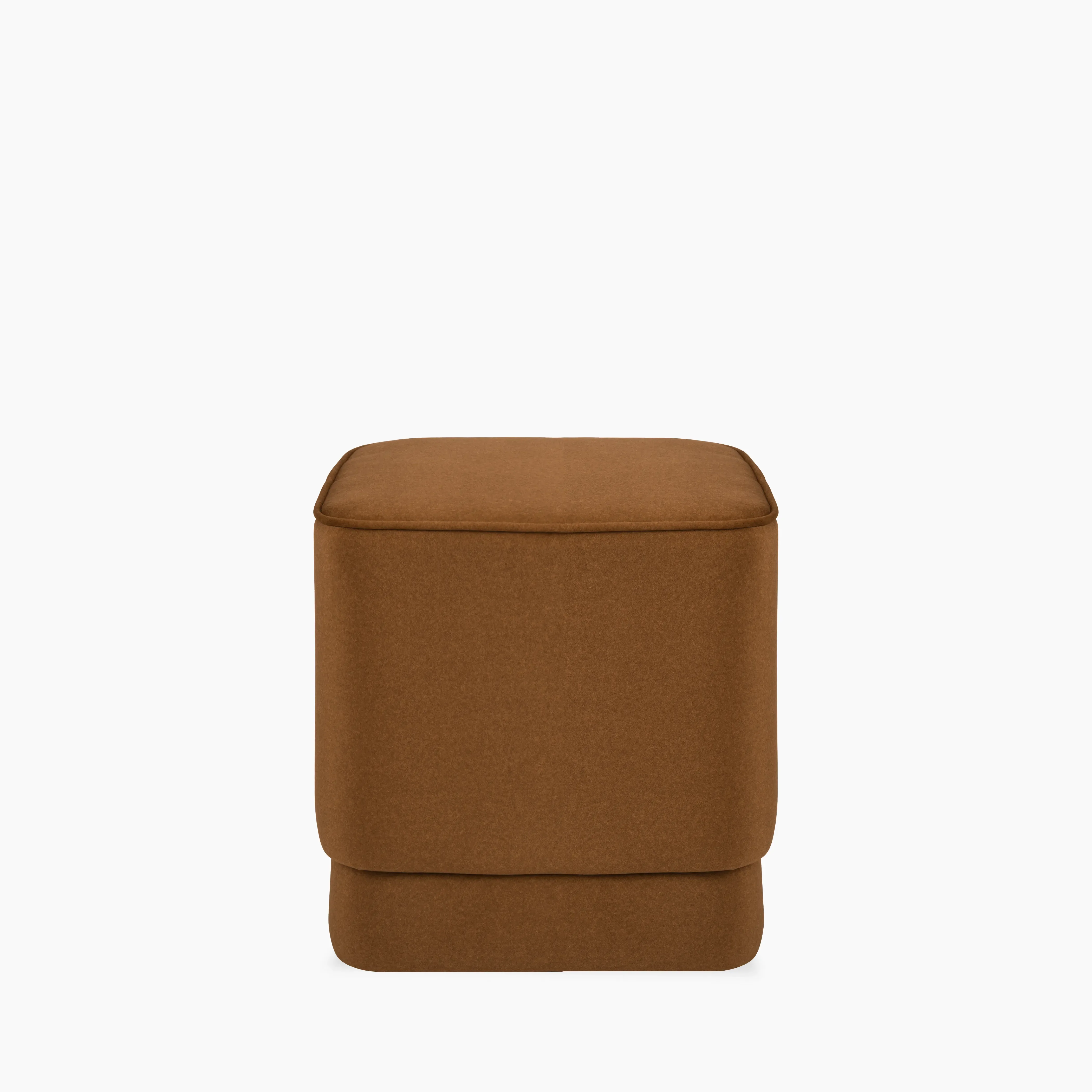 Soho Pouffe | Caramel Brown Sustainable Mohair Velvet - Image 3