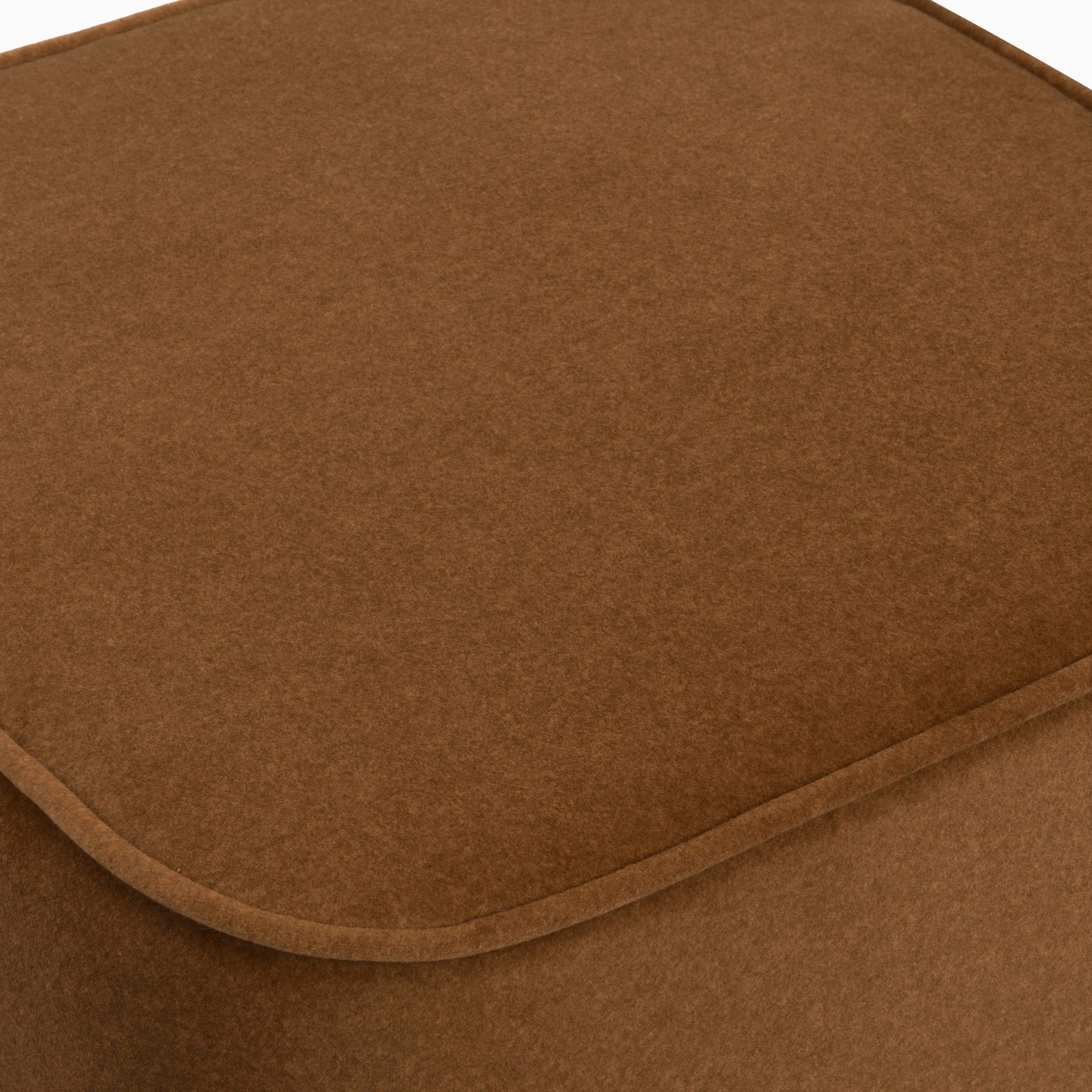 Soho Pouffe | Caramel Brown Sustainable Mohair Velvet - Image 5