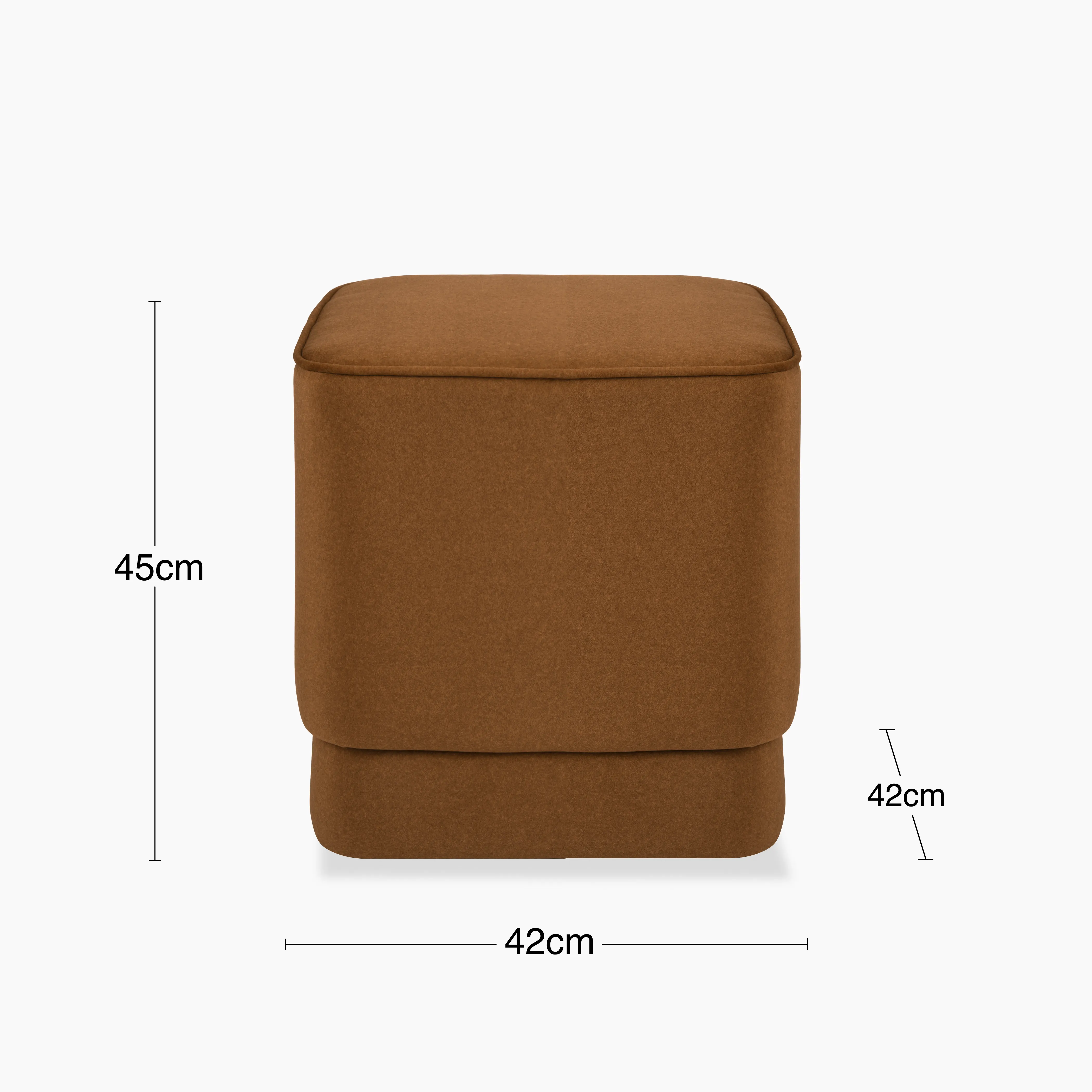 Soho Pouffe | Caramel Brown Sustainable Mohair Velvet - Image 6