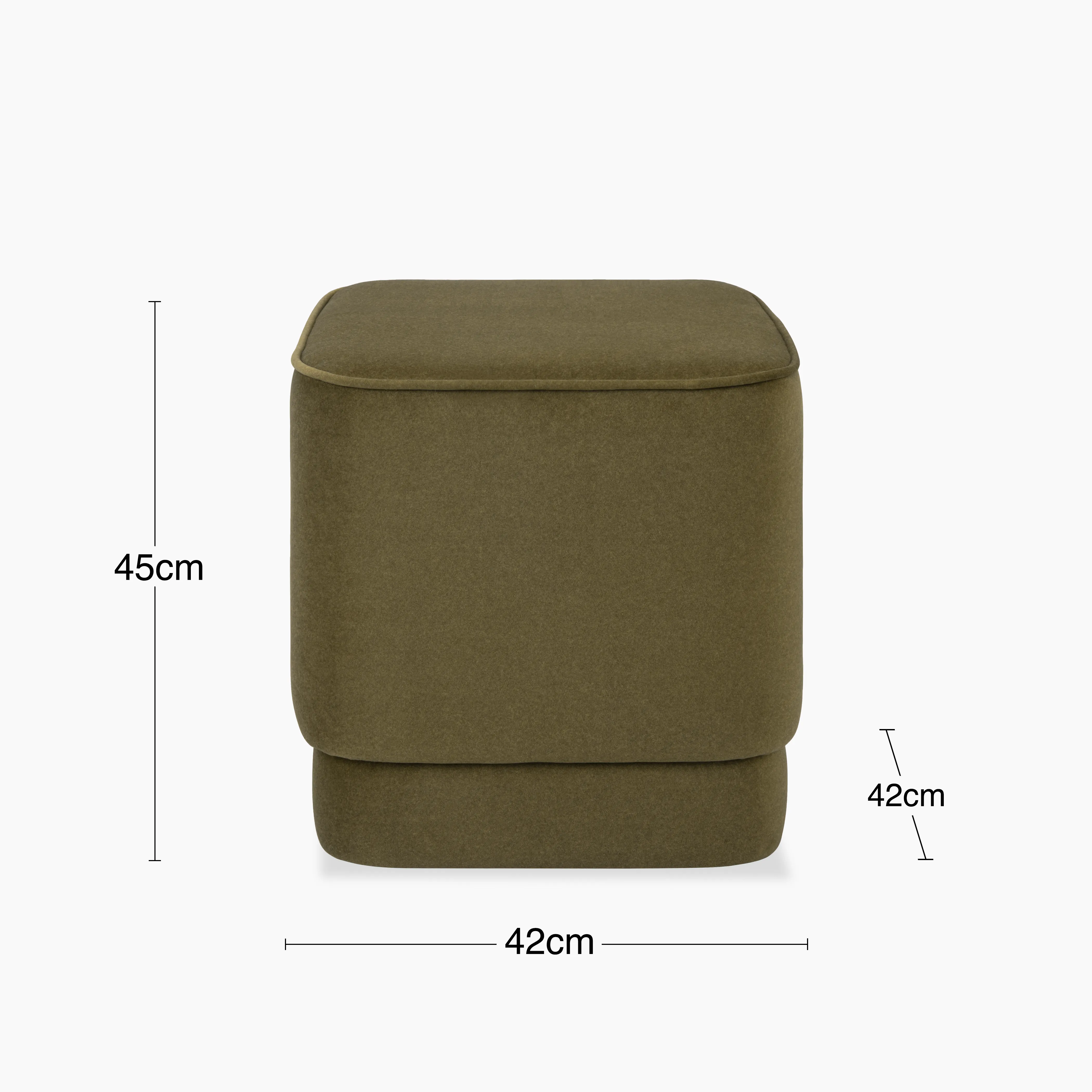 Soho Pouffe | Moss Green Sustainable Mohair Velvet - Image 4