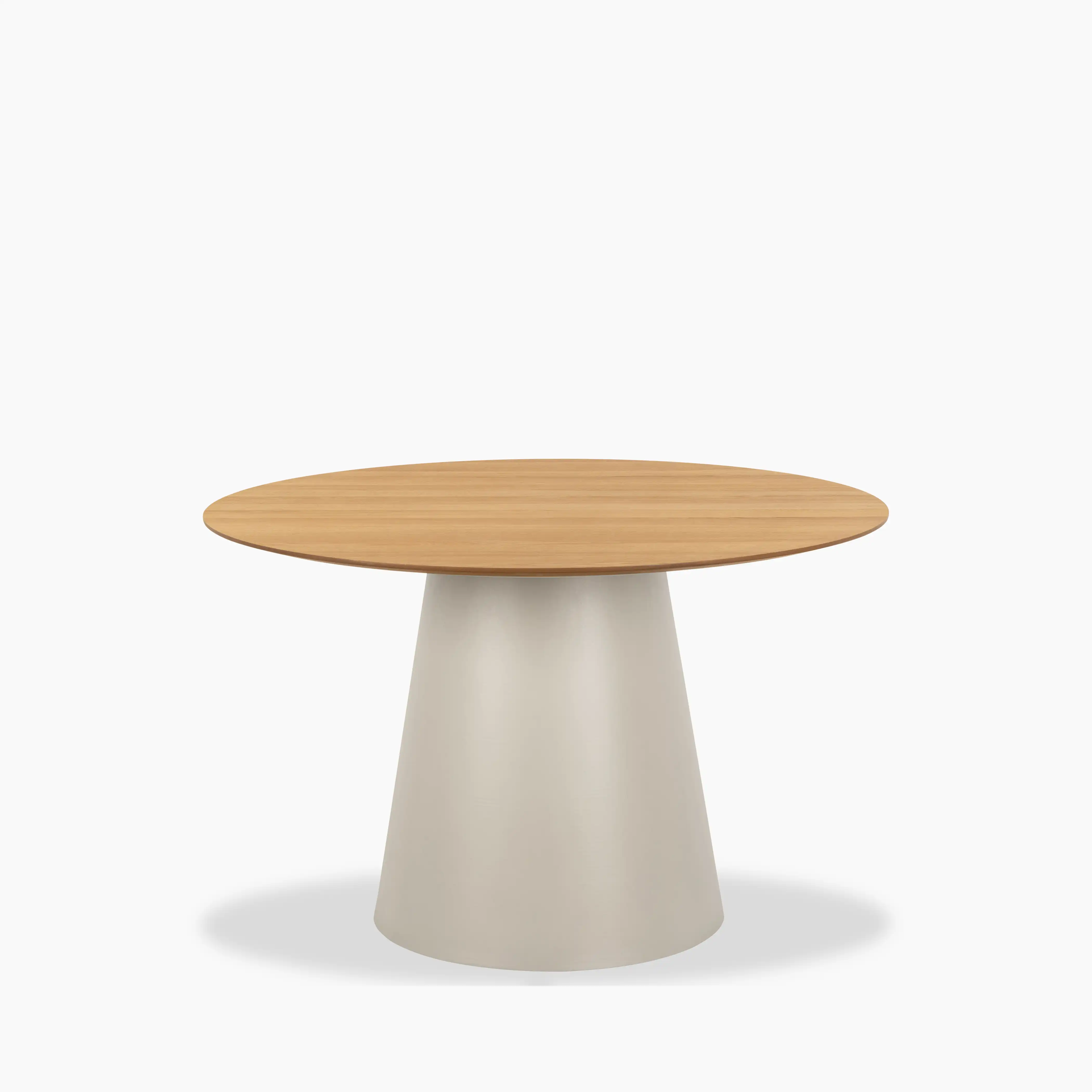 Soli 4 Seat Round Wooden Dining Table | Oak & Taupe - Image 2