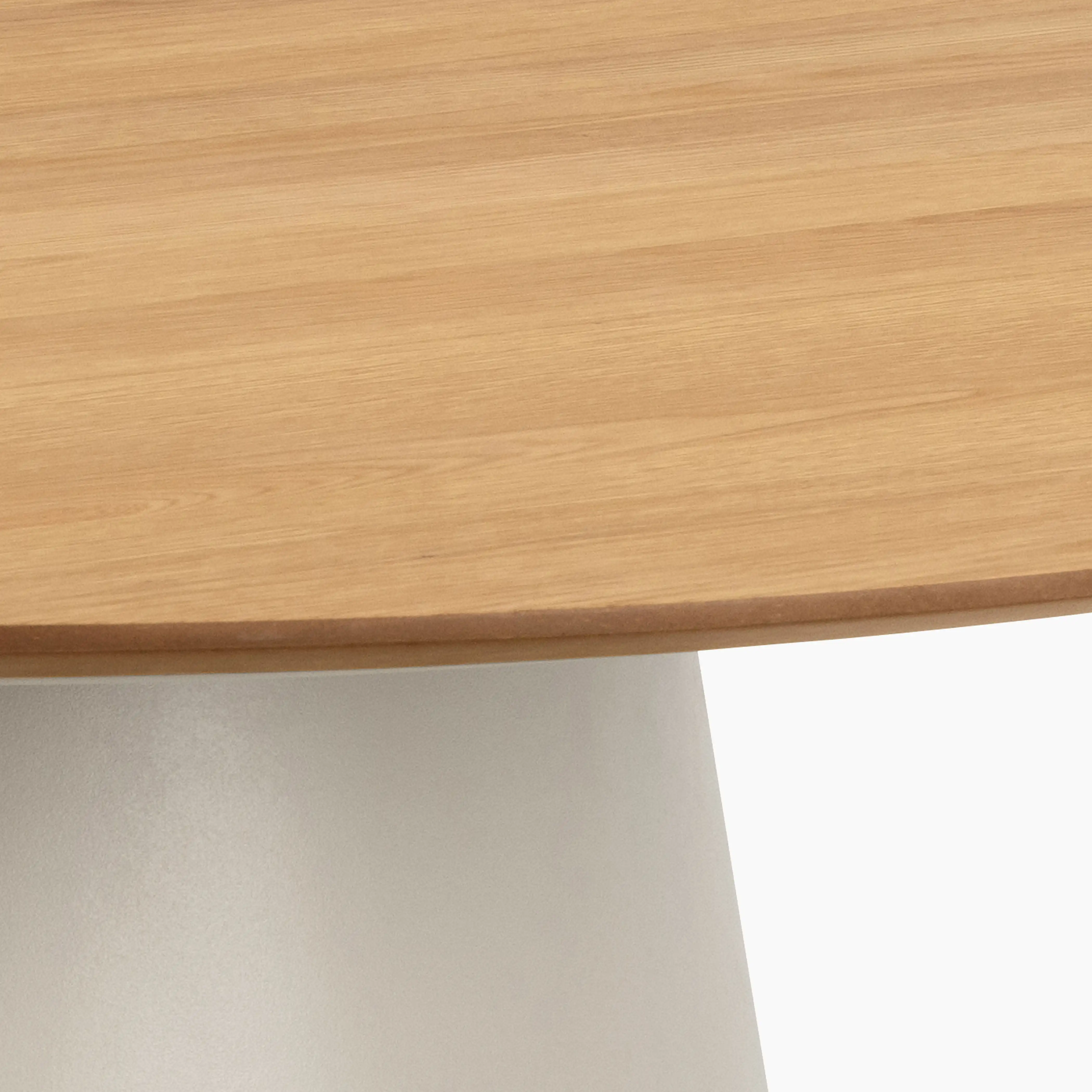 Soli 4 Seat Round Wooden Dining Table | Oak & Taupe - Image 3