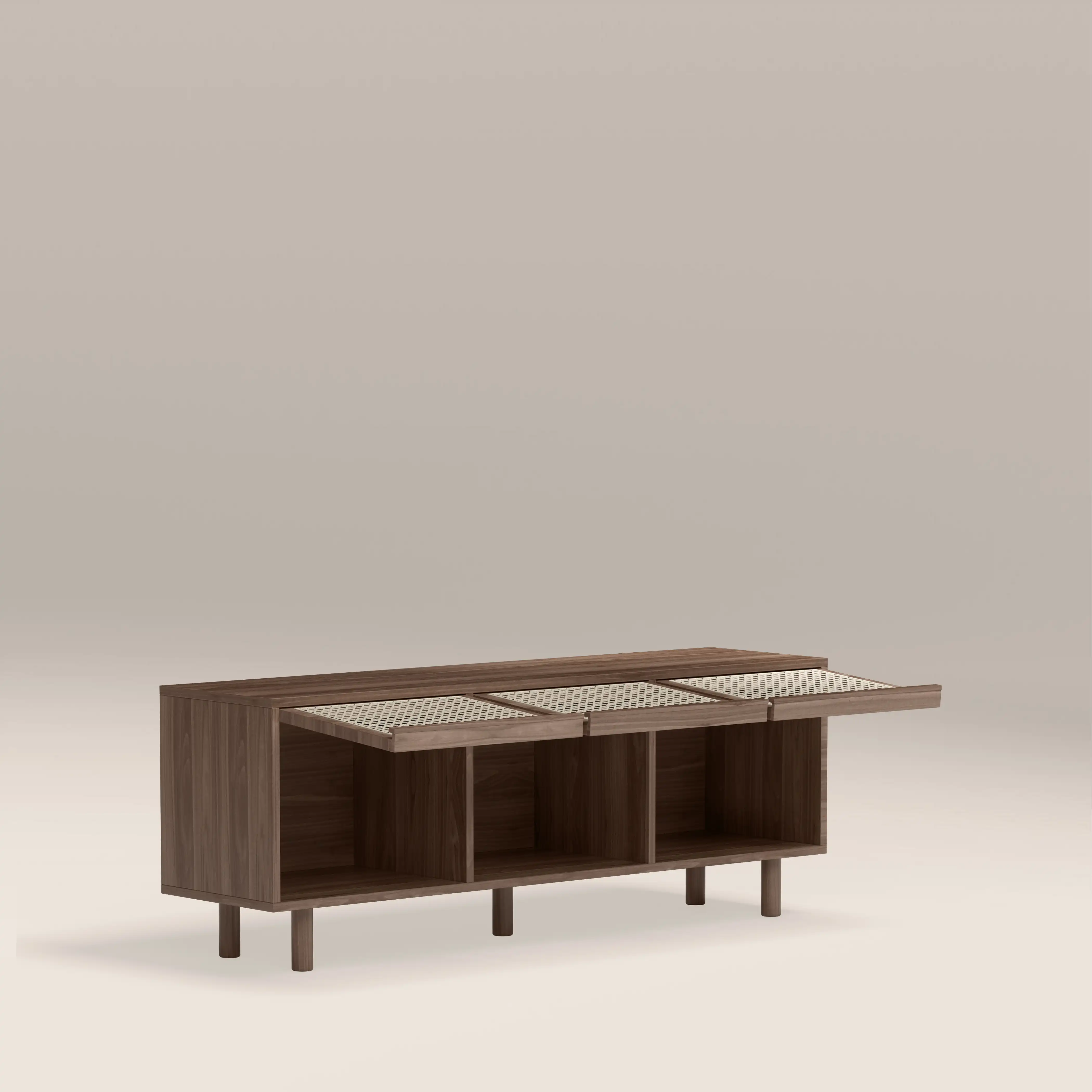 Soller Large Wooden TV Stand | Walnut & Natural - Image 5