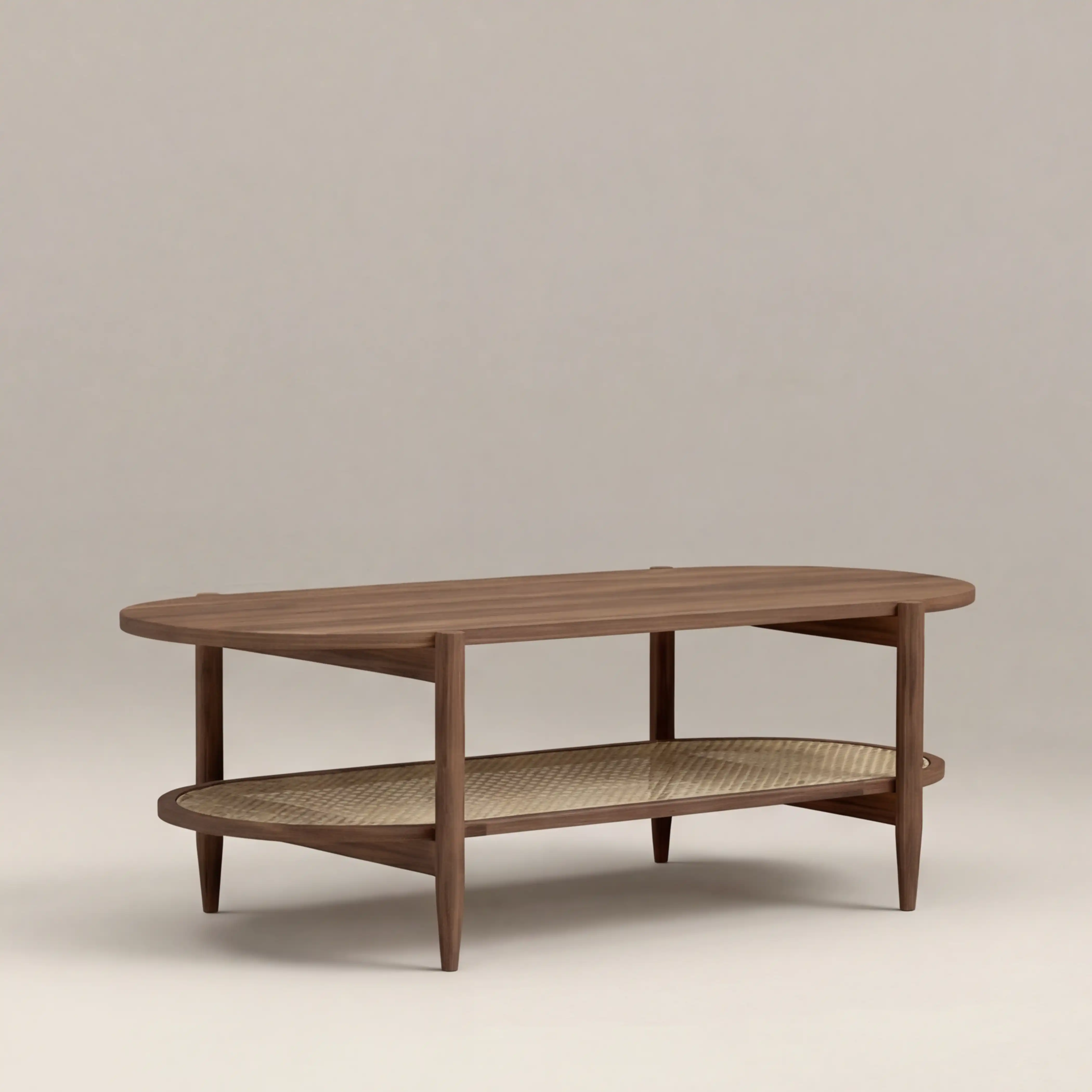 Soller Oval Wooden Coffee Table | Walnut & Natural - Image 2